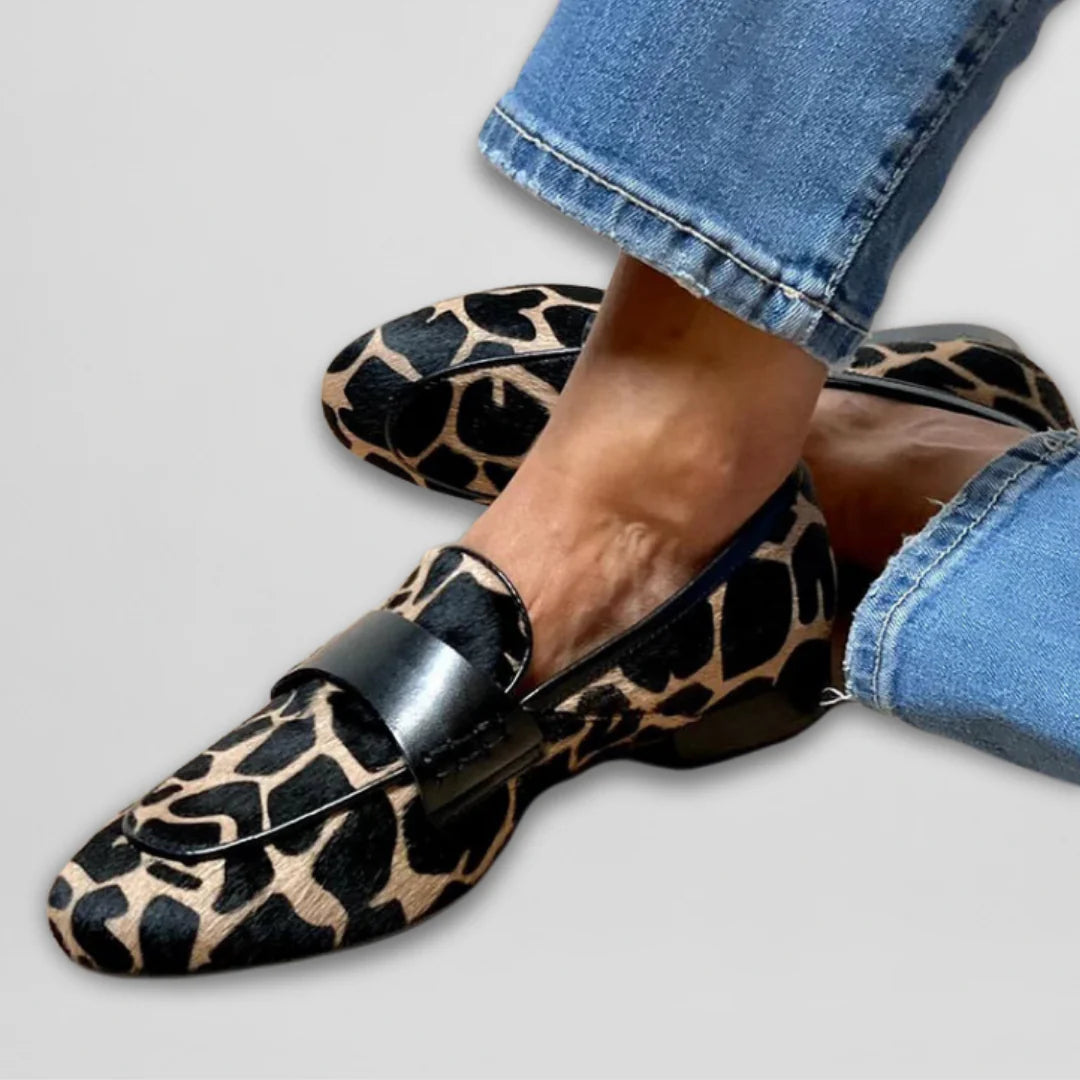 Mocassins chic à imprimé animalier pour femme