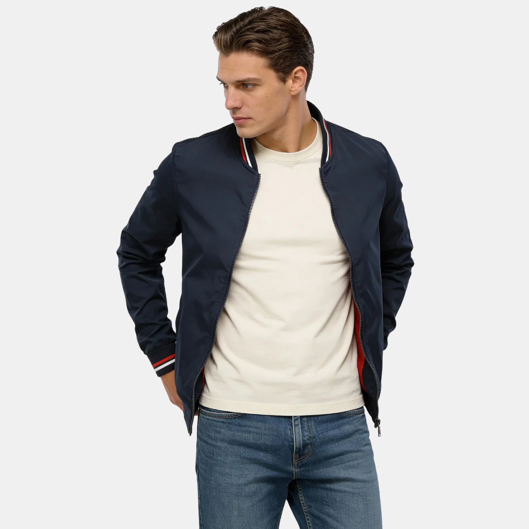 Veste bomber confortable à fermeture zippée pour homme