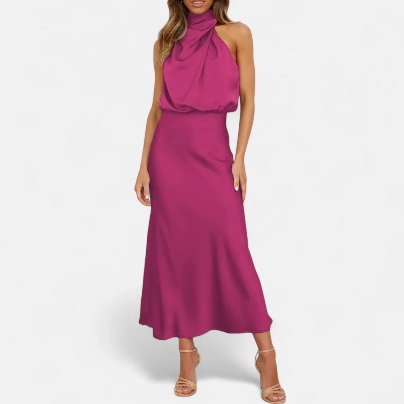 Robe longue en satin femme – elégance fluide et intemporelle