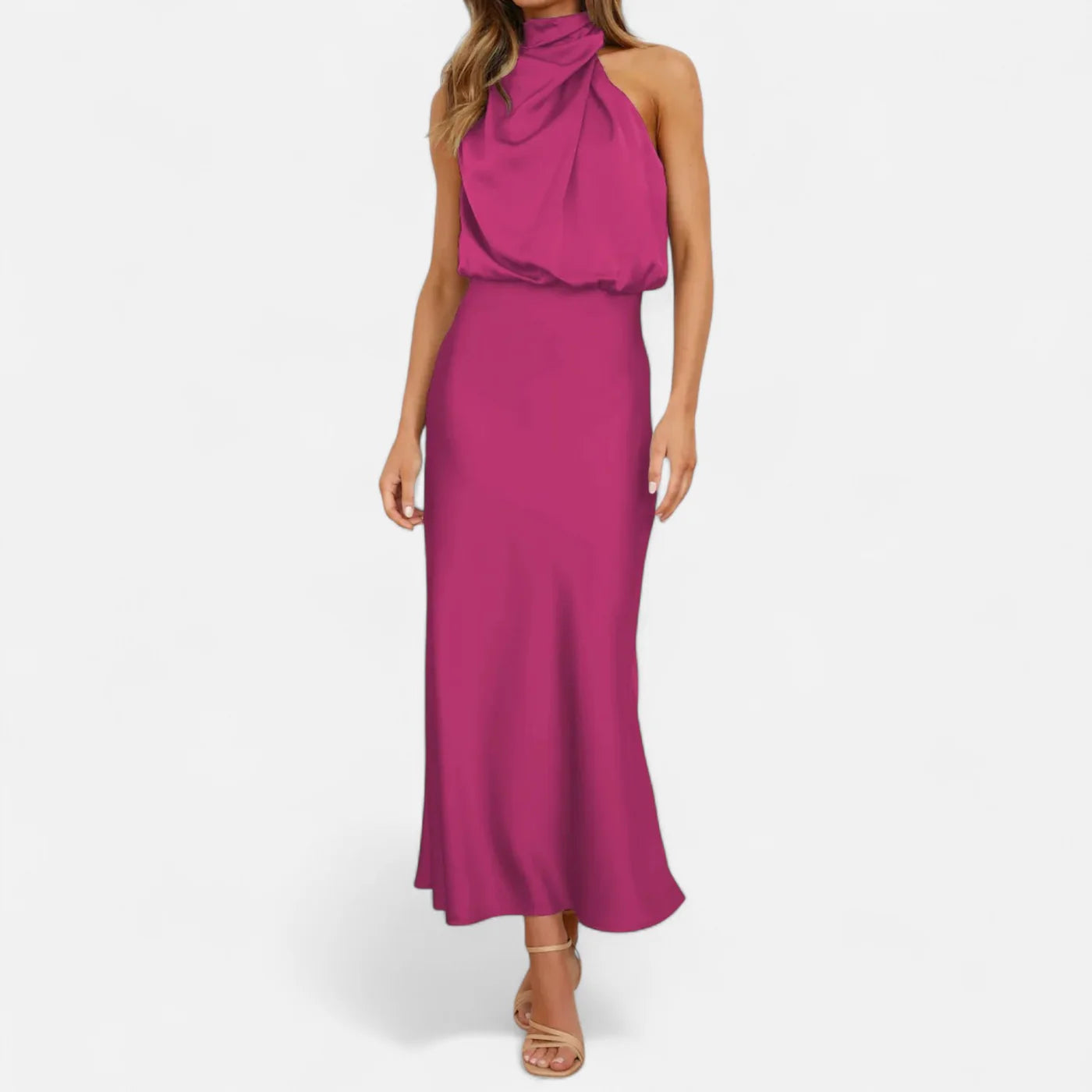 Robe longue en satin femme – elégance fluide et intemporelle