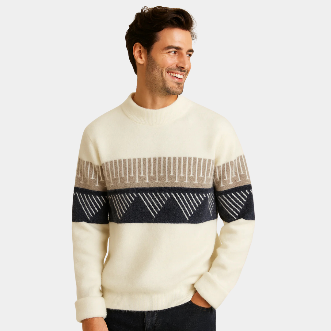 Pull homme à motifs géométriques