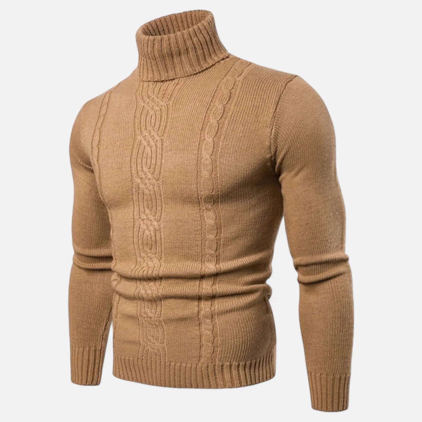 Pull à col roulé pour homme en maille héritage