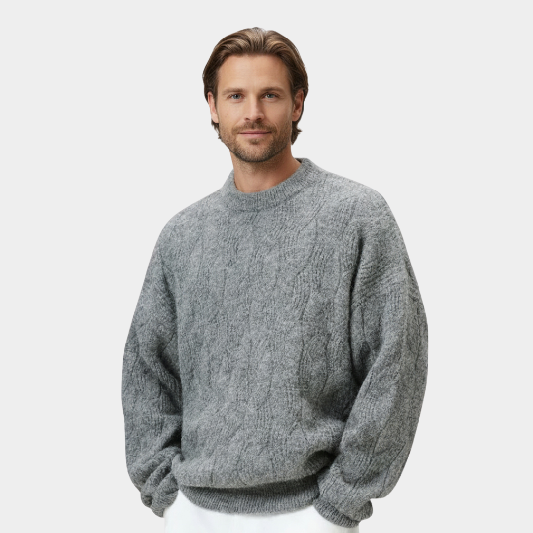 Pull torsadé doux à coupe décontractée pour homme