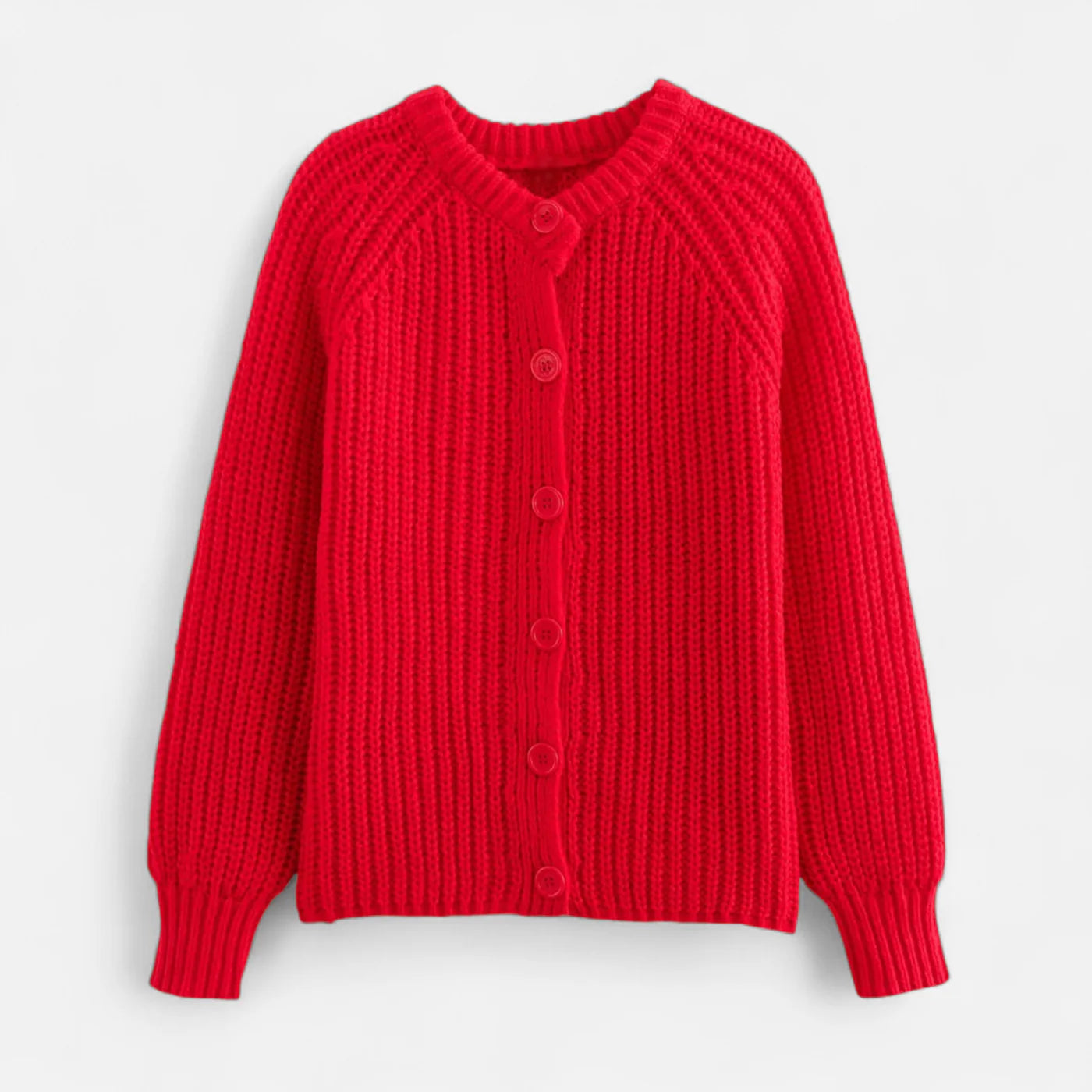 Cardigan tricoté à col rond vintage pour femme