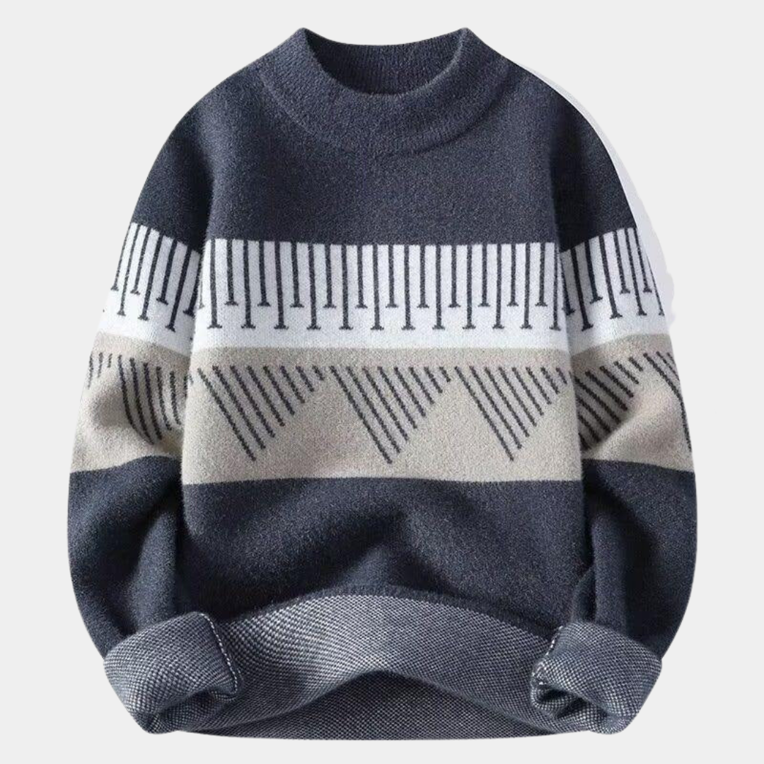 Pull homme à motifs géométriques