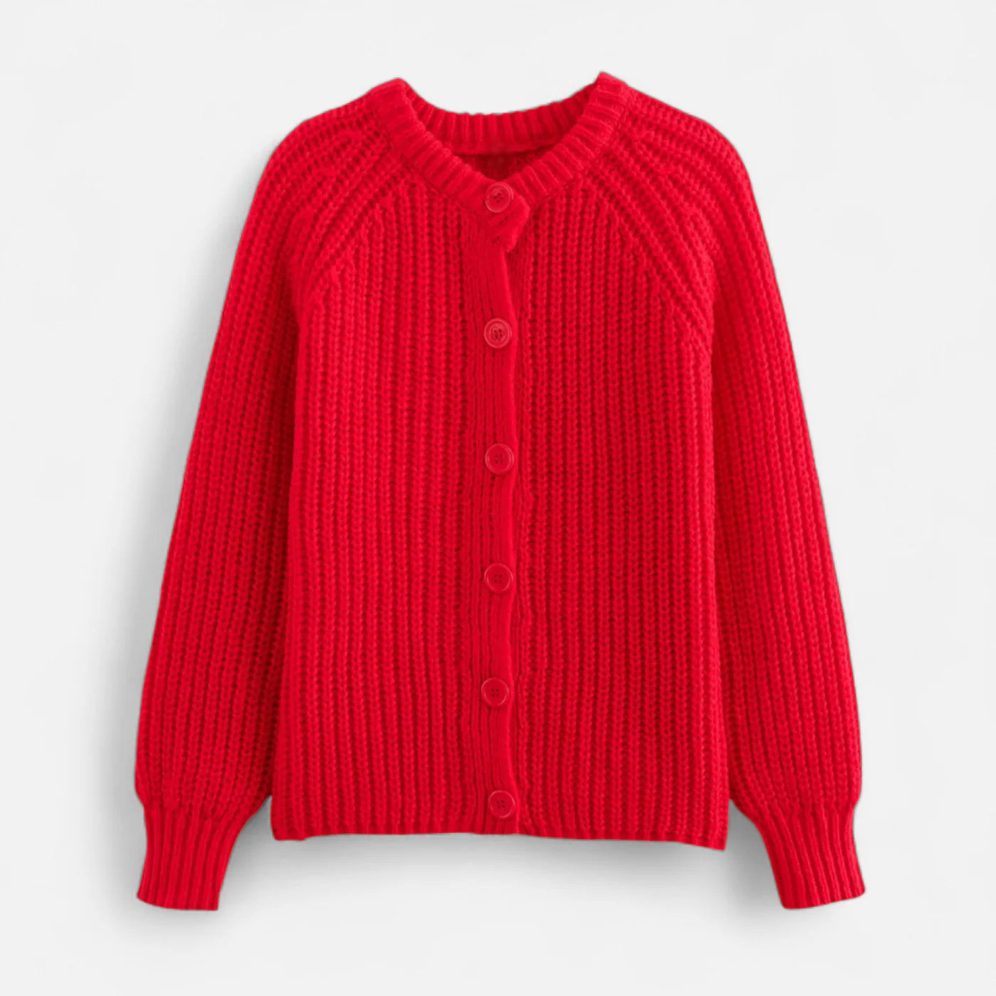 Cardigan tricoté à col rond vintage pour femme