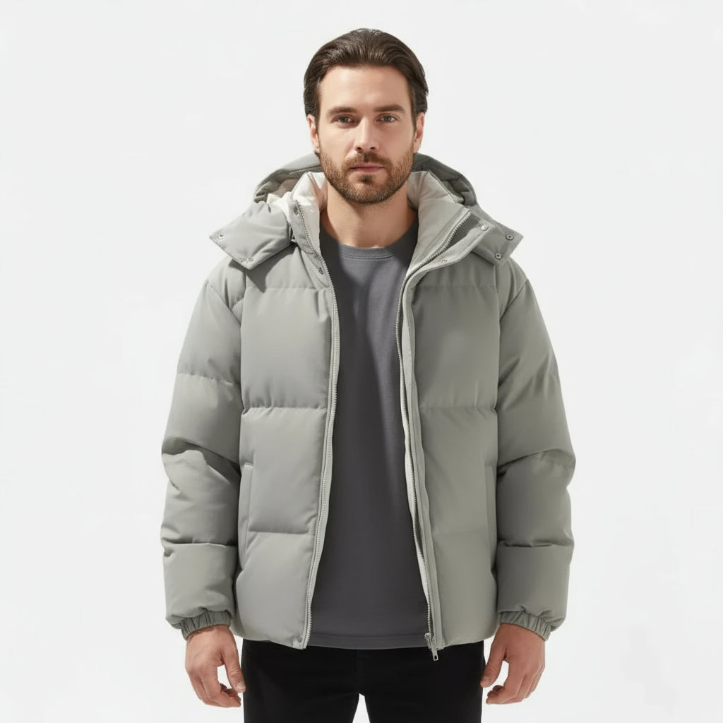 Veste matelassée pour homme à capuche amovible