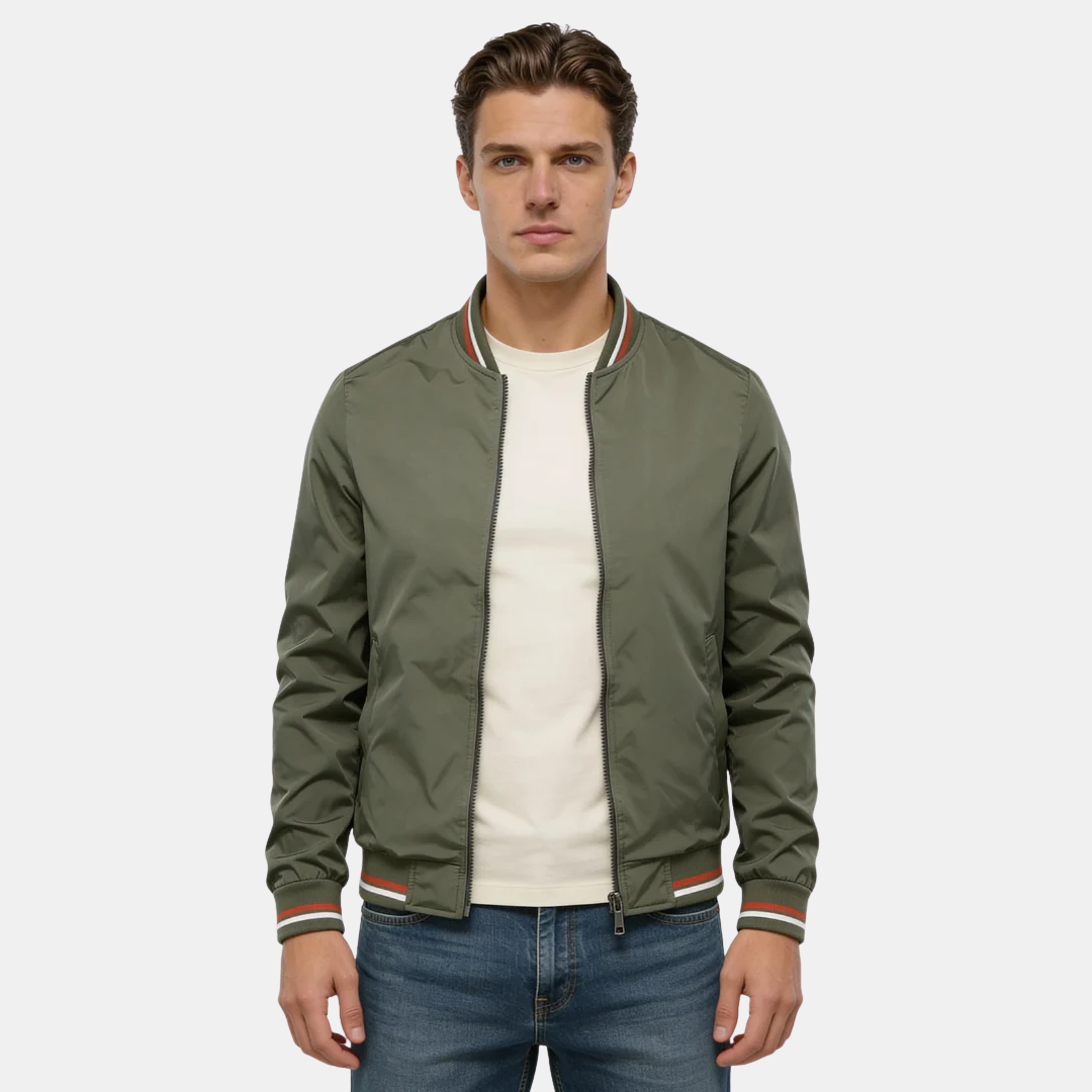 Veste bomber confortable à fermeture zippée pour homme