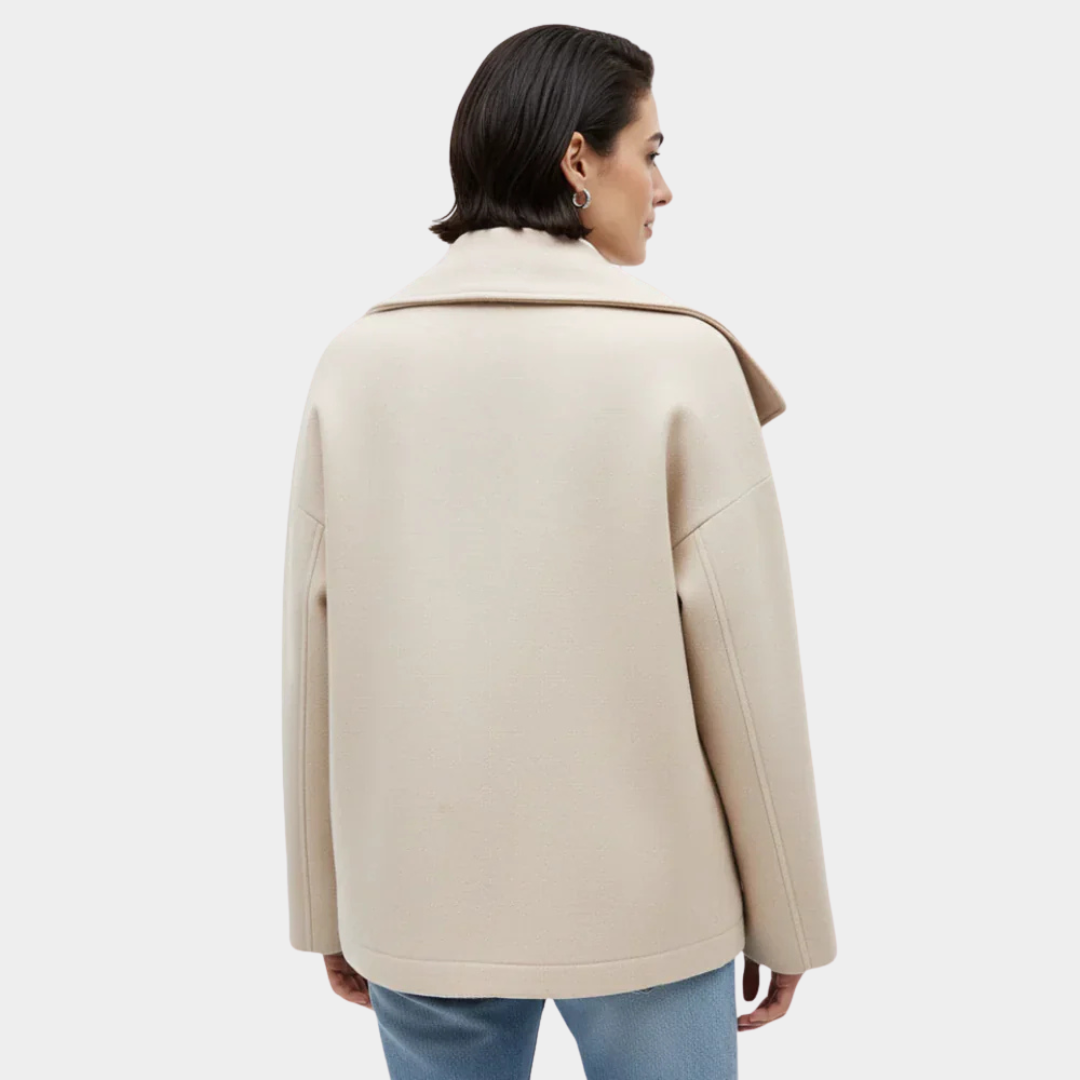 Veste courte élégante à grand col pour femme