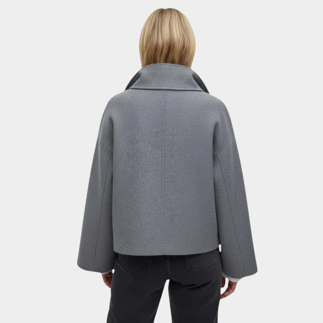 Veste courte élégante à grand col pour femme