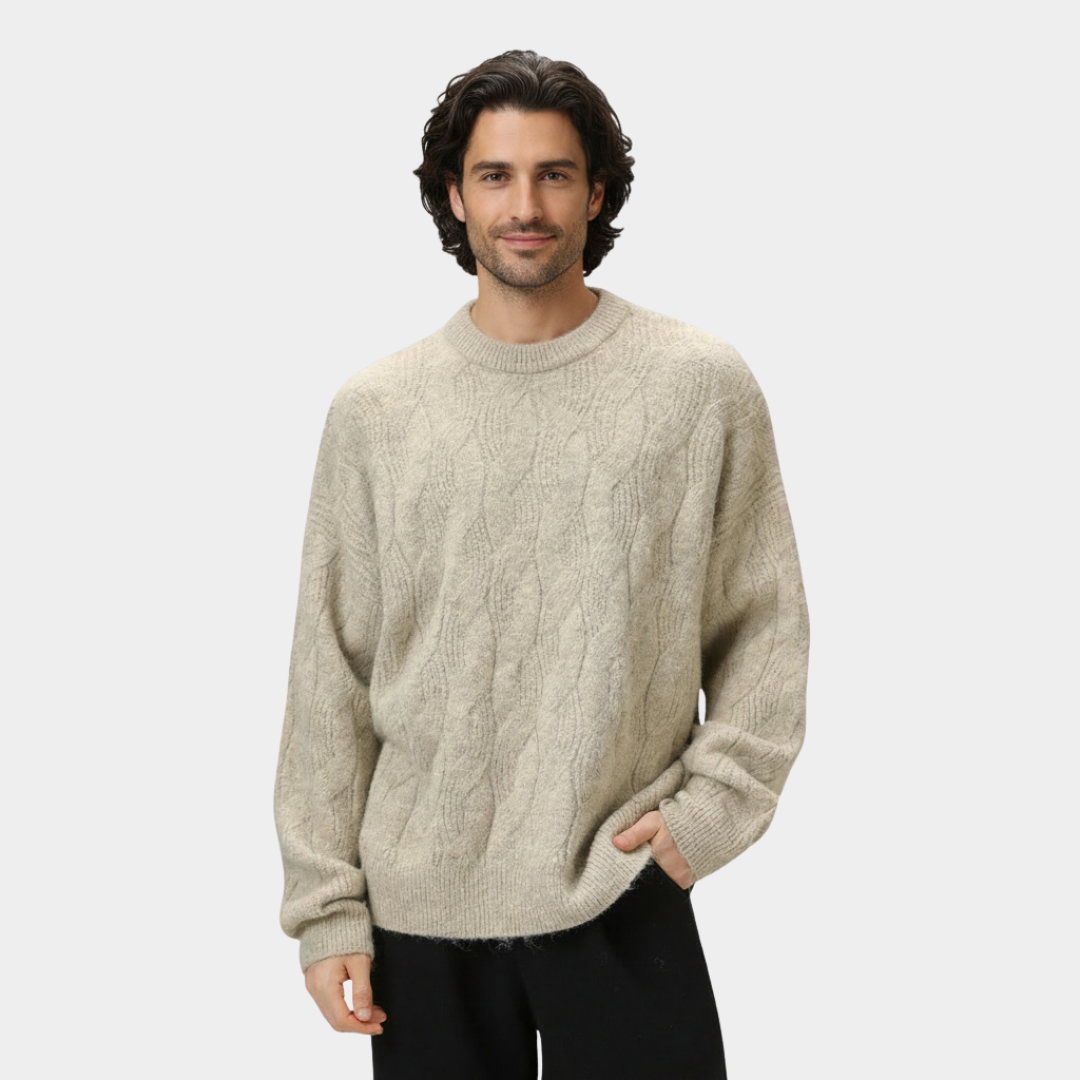 Pull torsadé doux à coupe décontractée pour homme