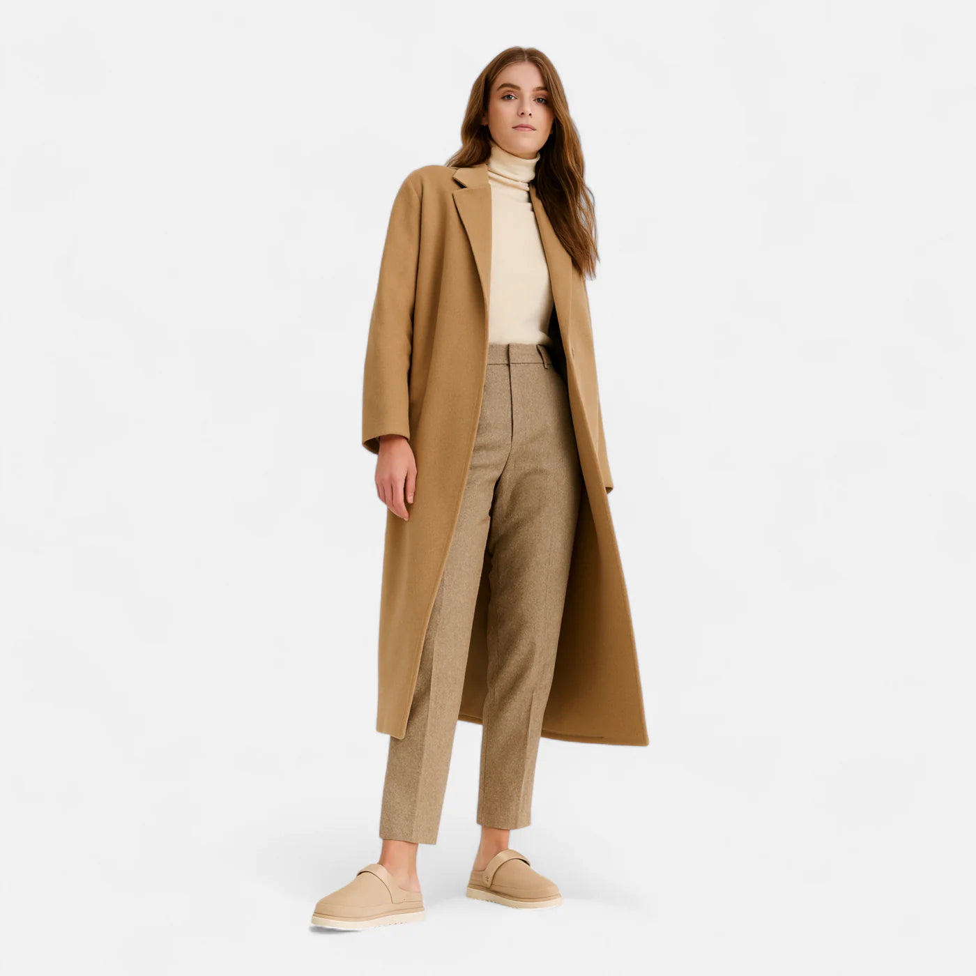 Chaussons pour femme en cuir à bout fermé