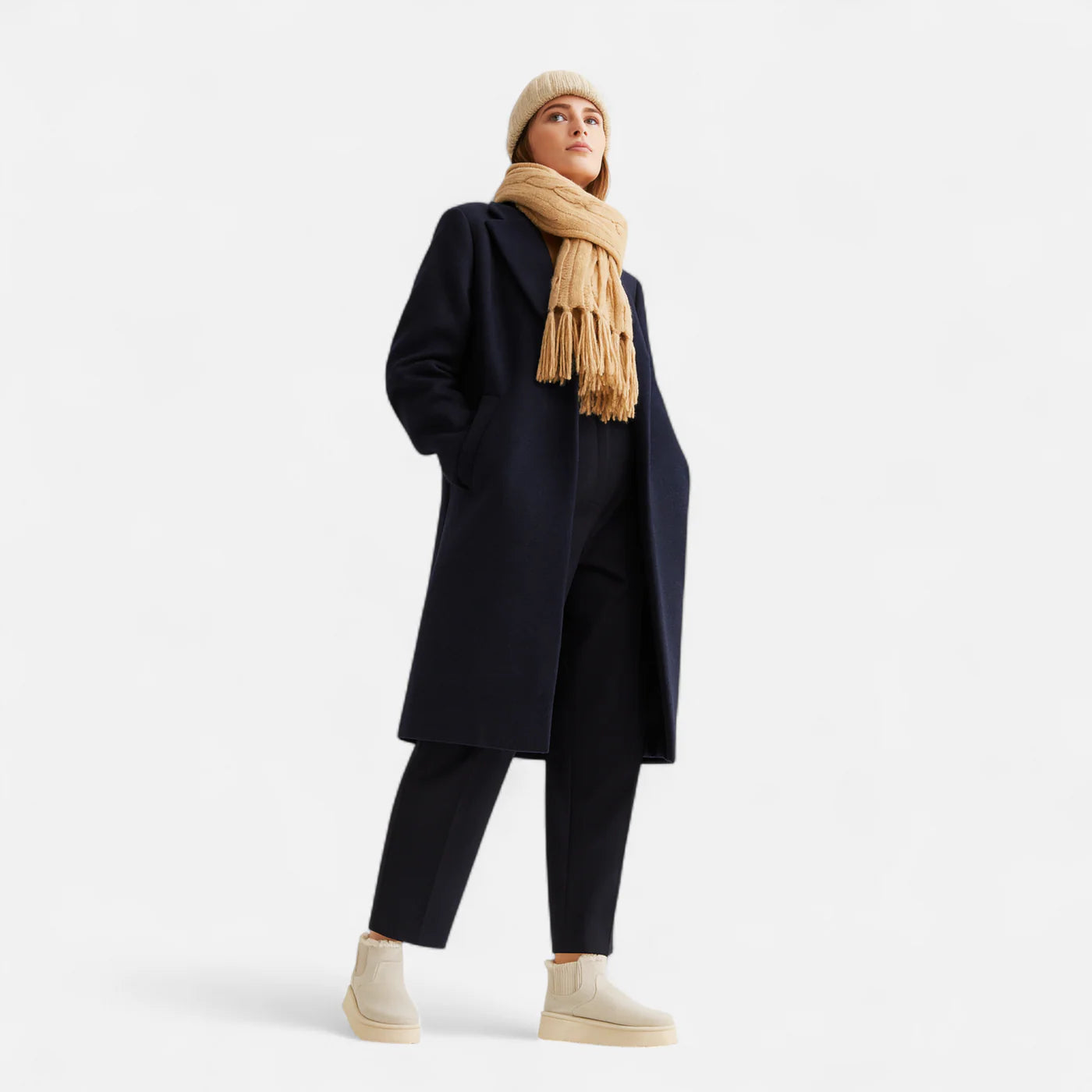 Bottines d’hiver à plateforme doublées en peluche pour femme