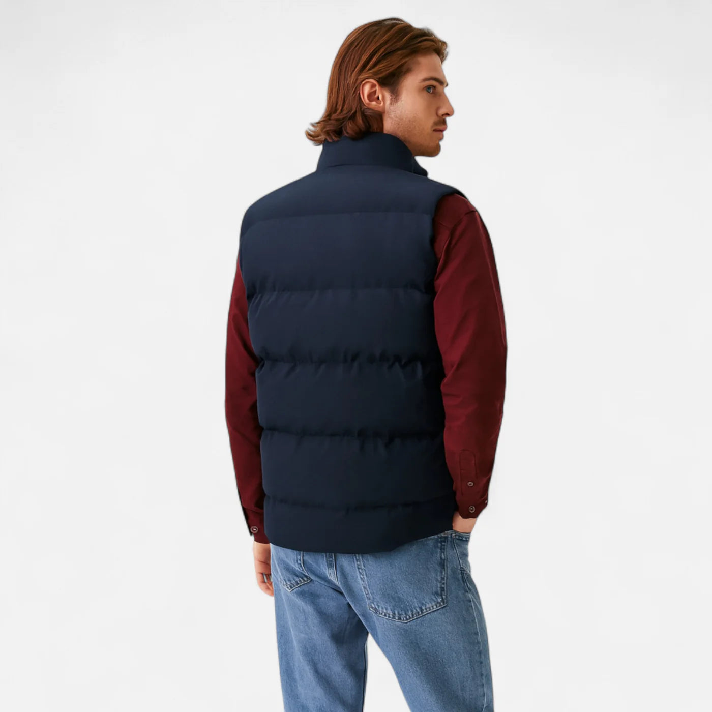 Gilet d’hiver en laine d’agneau pour homme