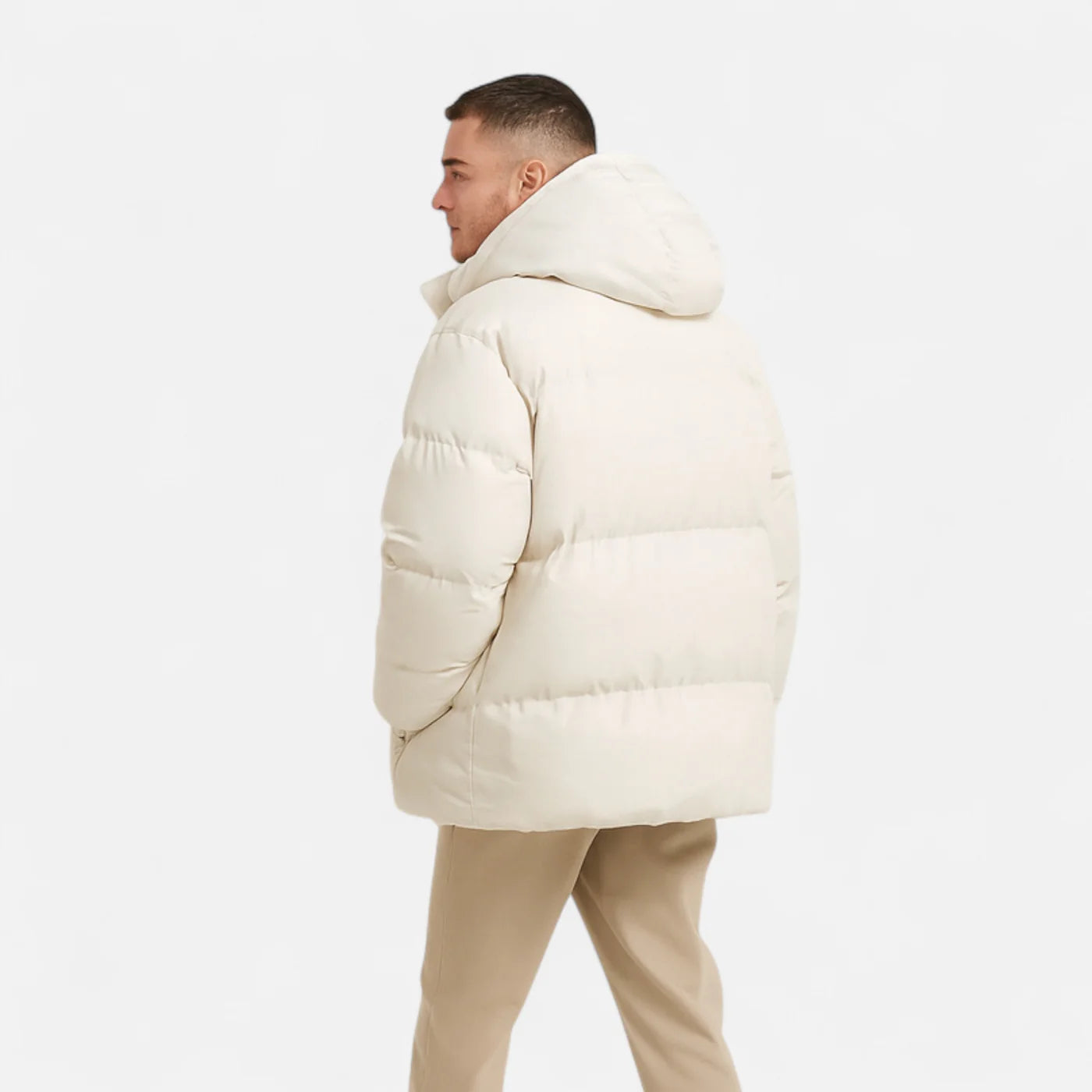 Veste matelassée pour homme à capuche amovible