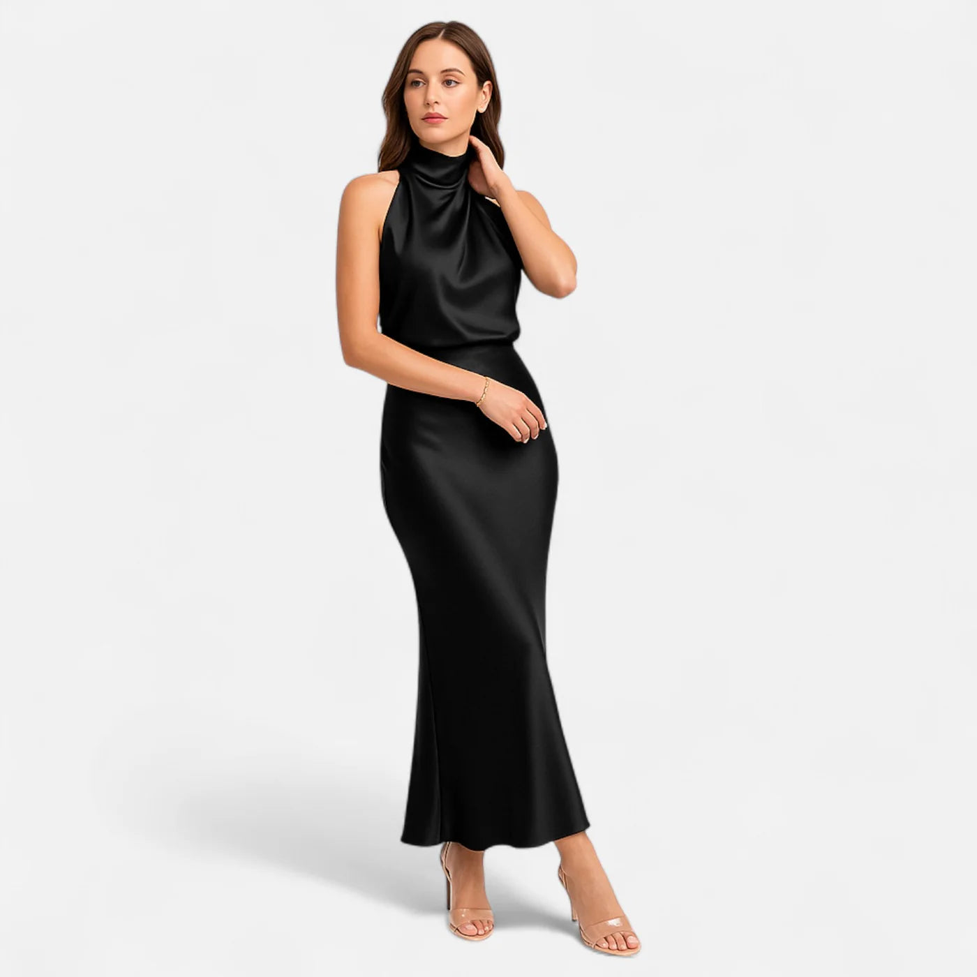 Robe longue en satin femme – elégance fluide et intemporelle