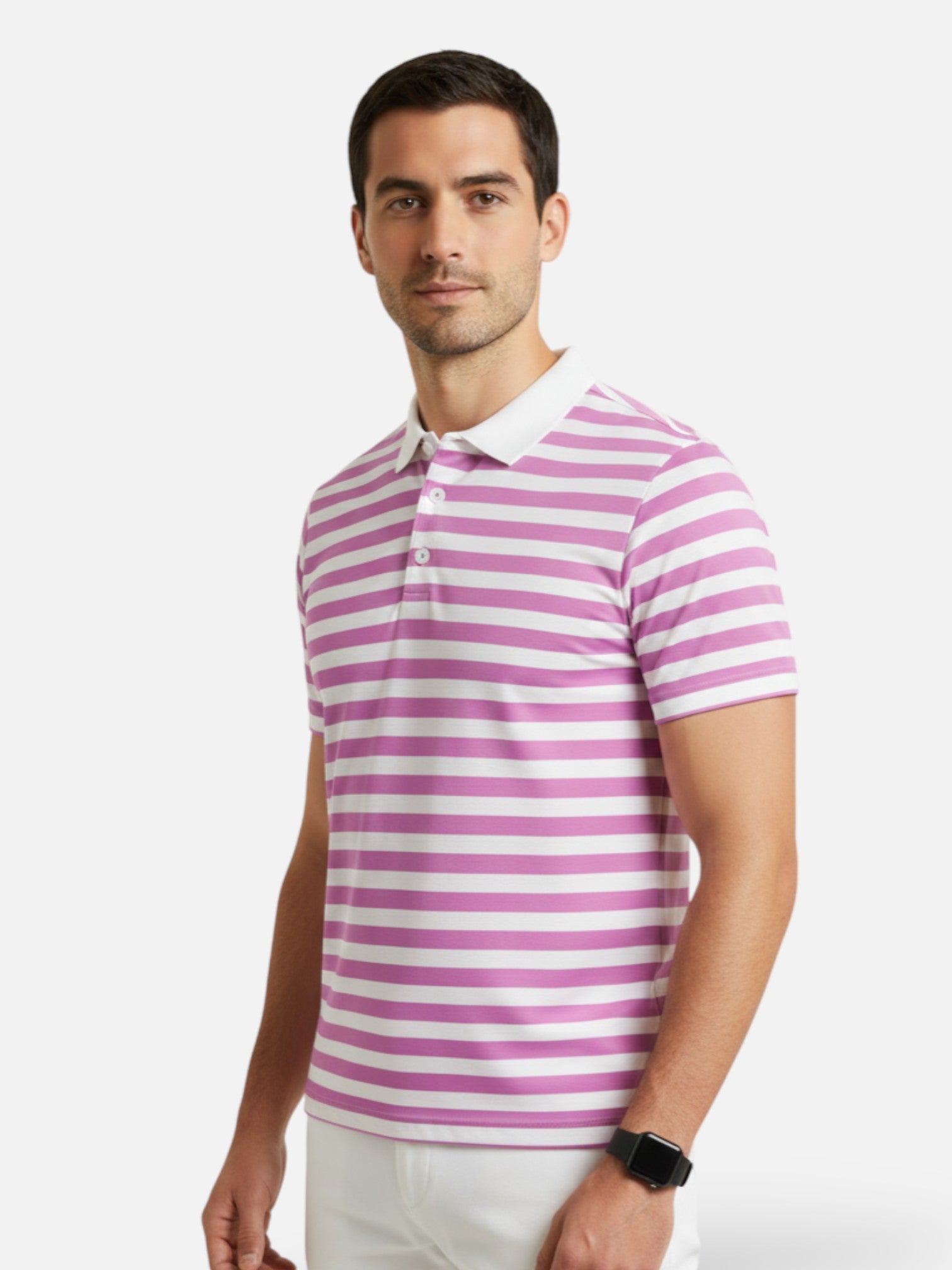 Riviera style striped polo for men