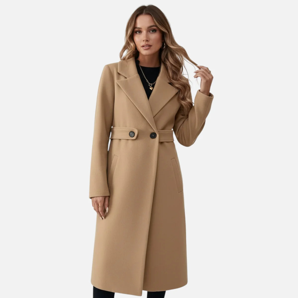 Manteau Long Ceinturé pour Femme
