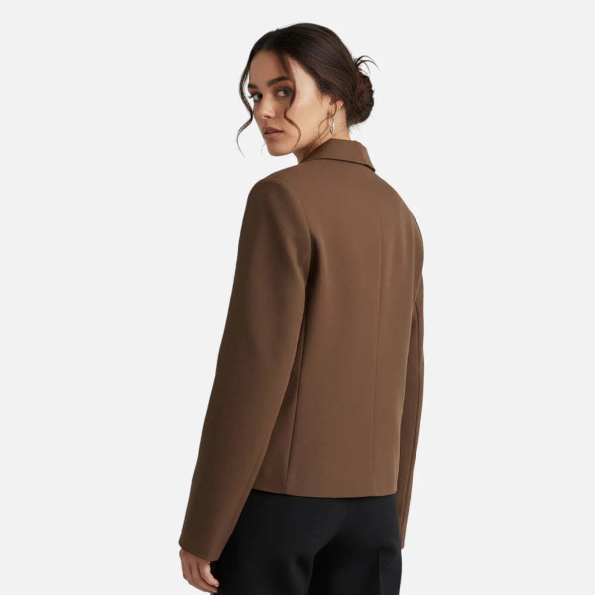 Veste courte rétro en daim pour femme