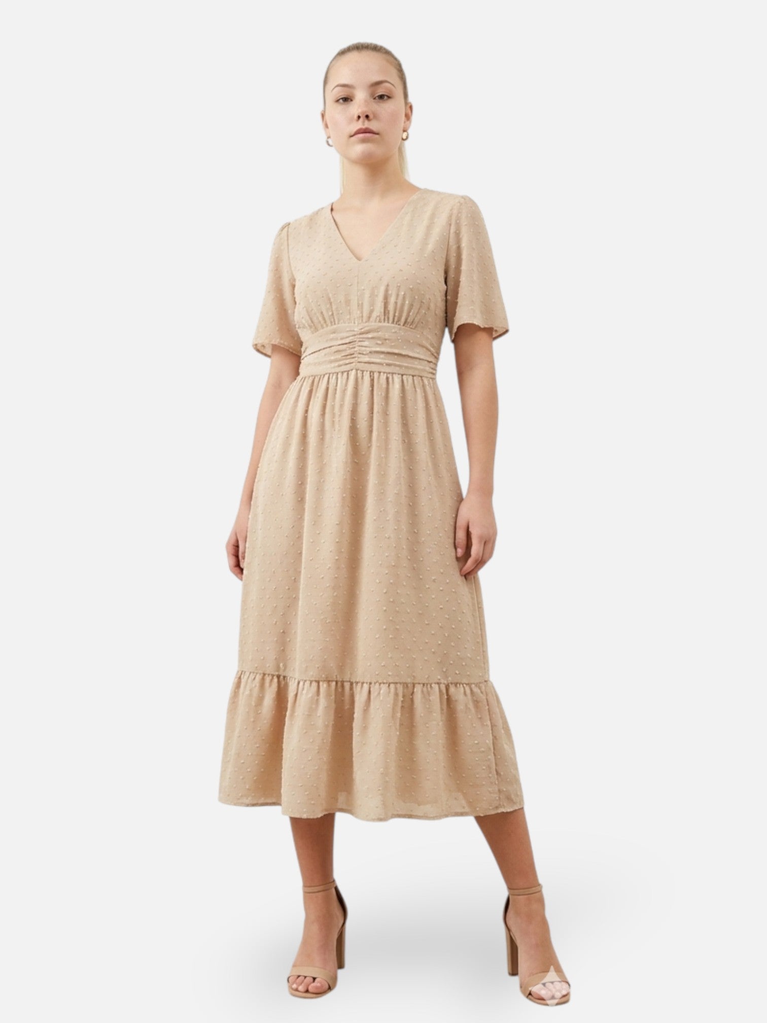 Robe col V fluide pour femme