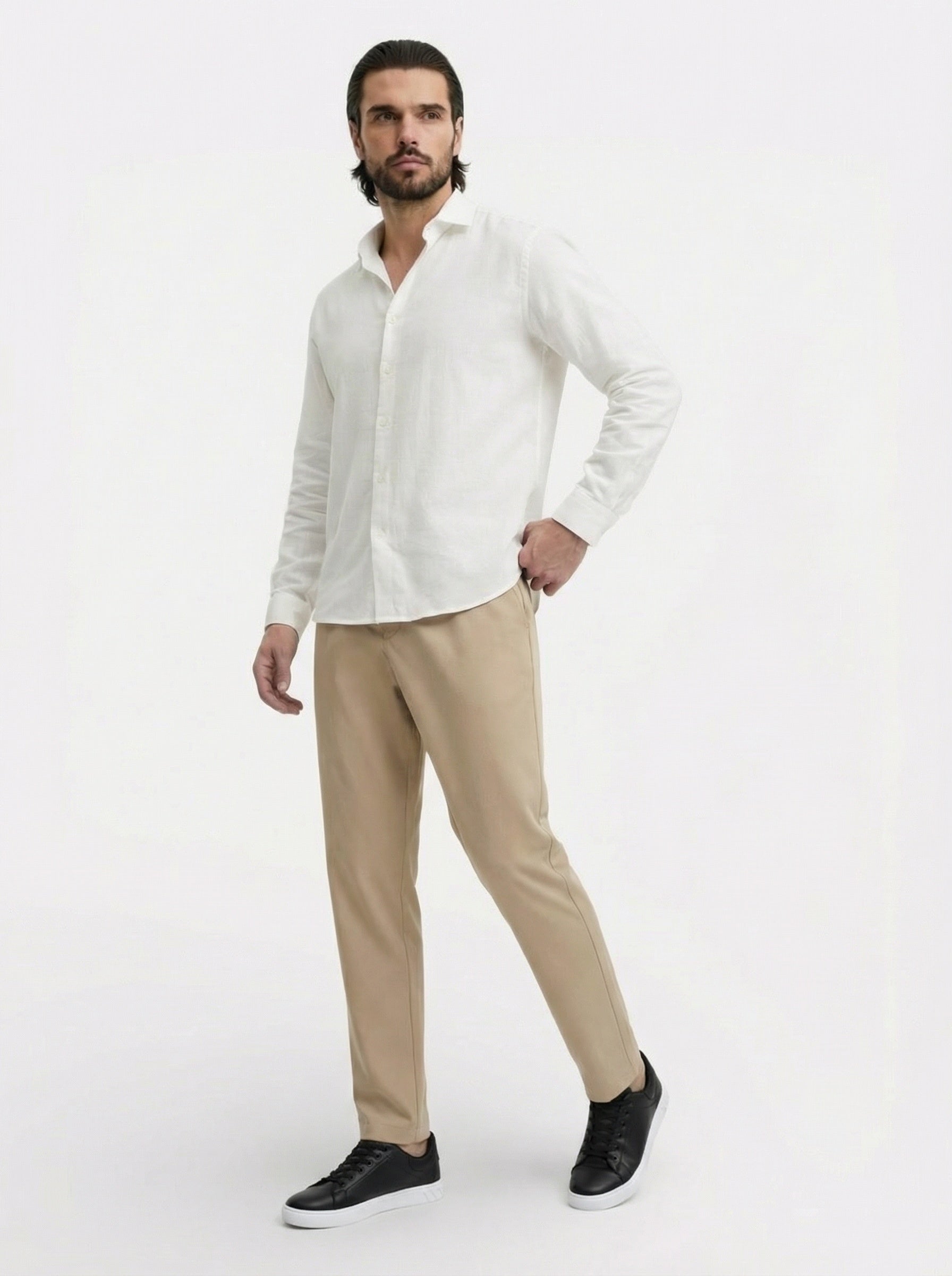 Baskets en cuir homme – style casual à semelle plate