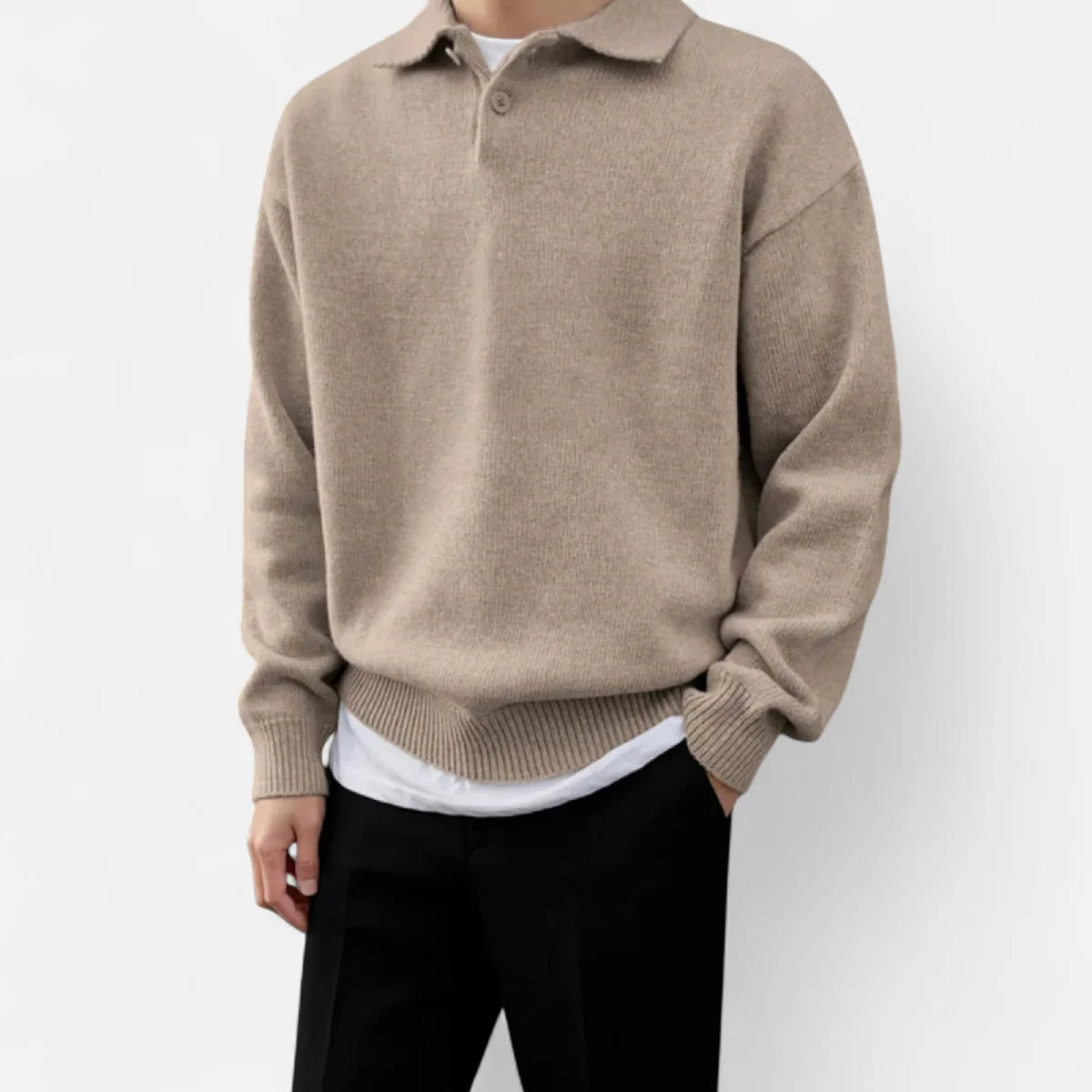 Pull héritage en maille à col revers pour homme