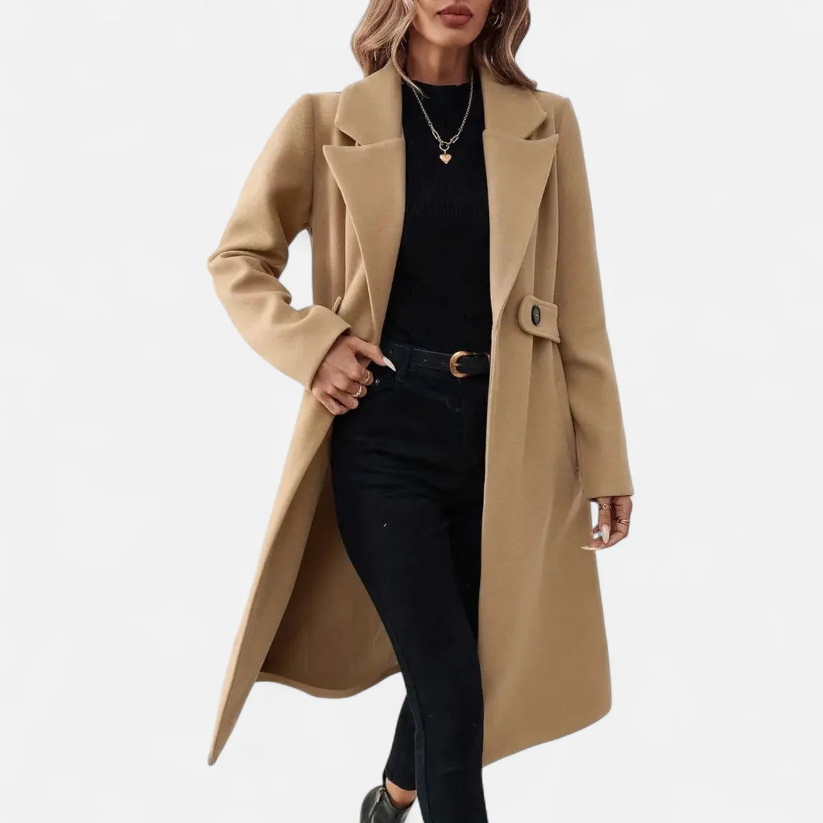 Manteau Long Ceinturé pour Femme