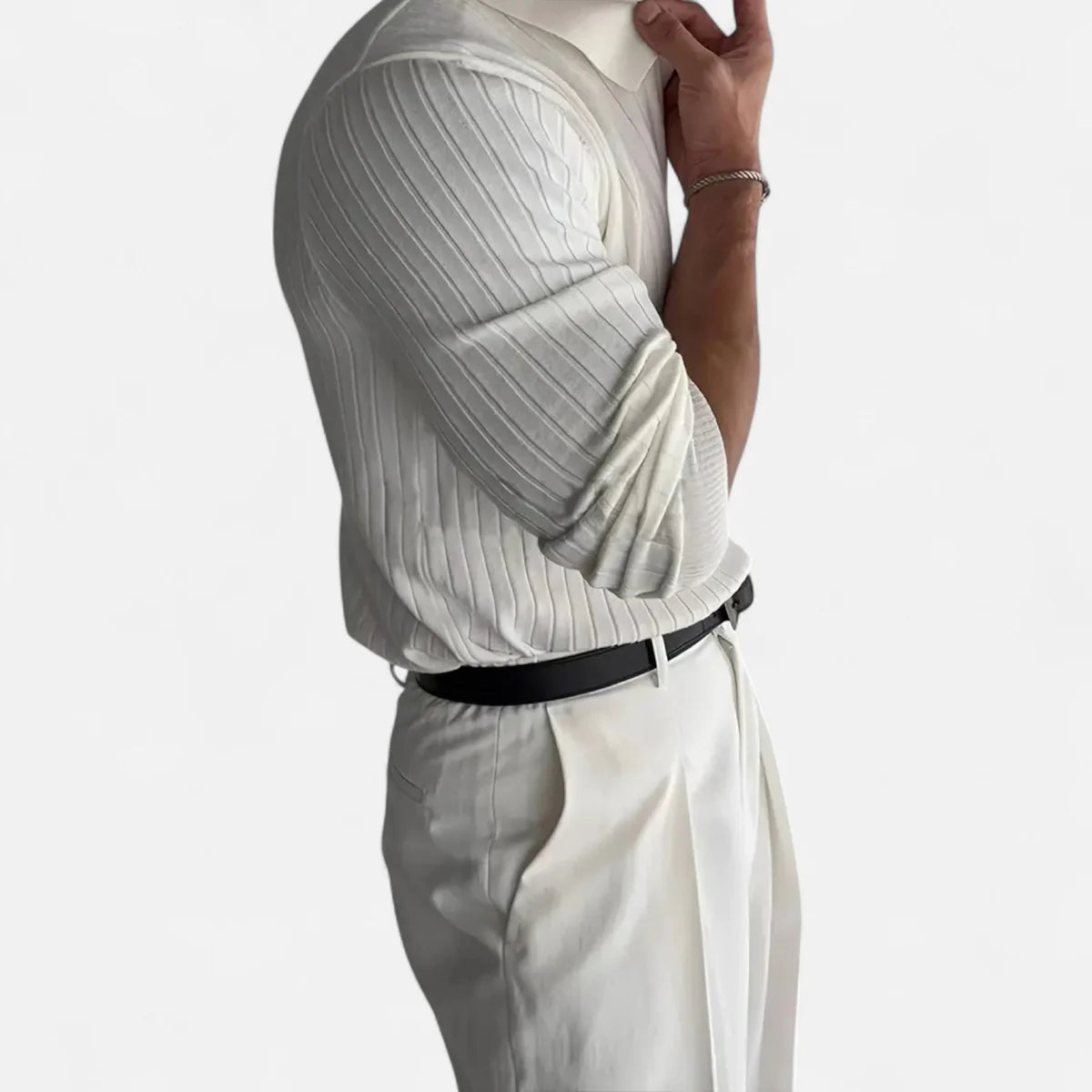 Polo homme à côtes – coupe ajustée