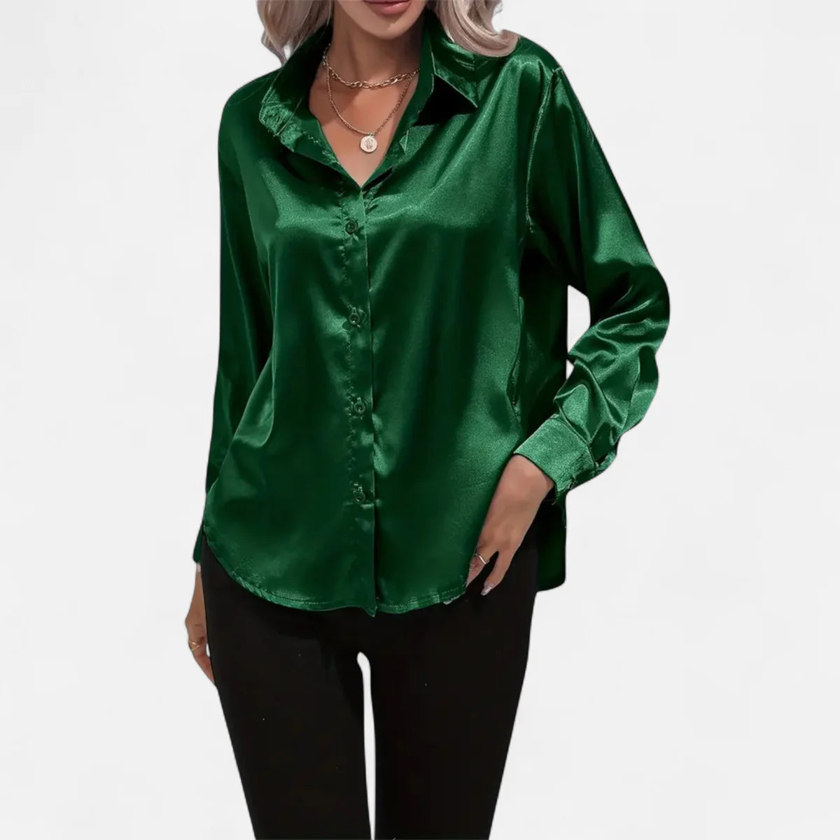 Blouse satinée pour femme – Style élégant