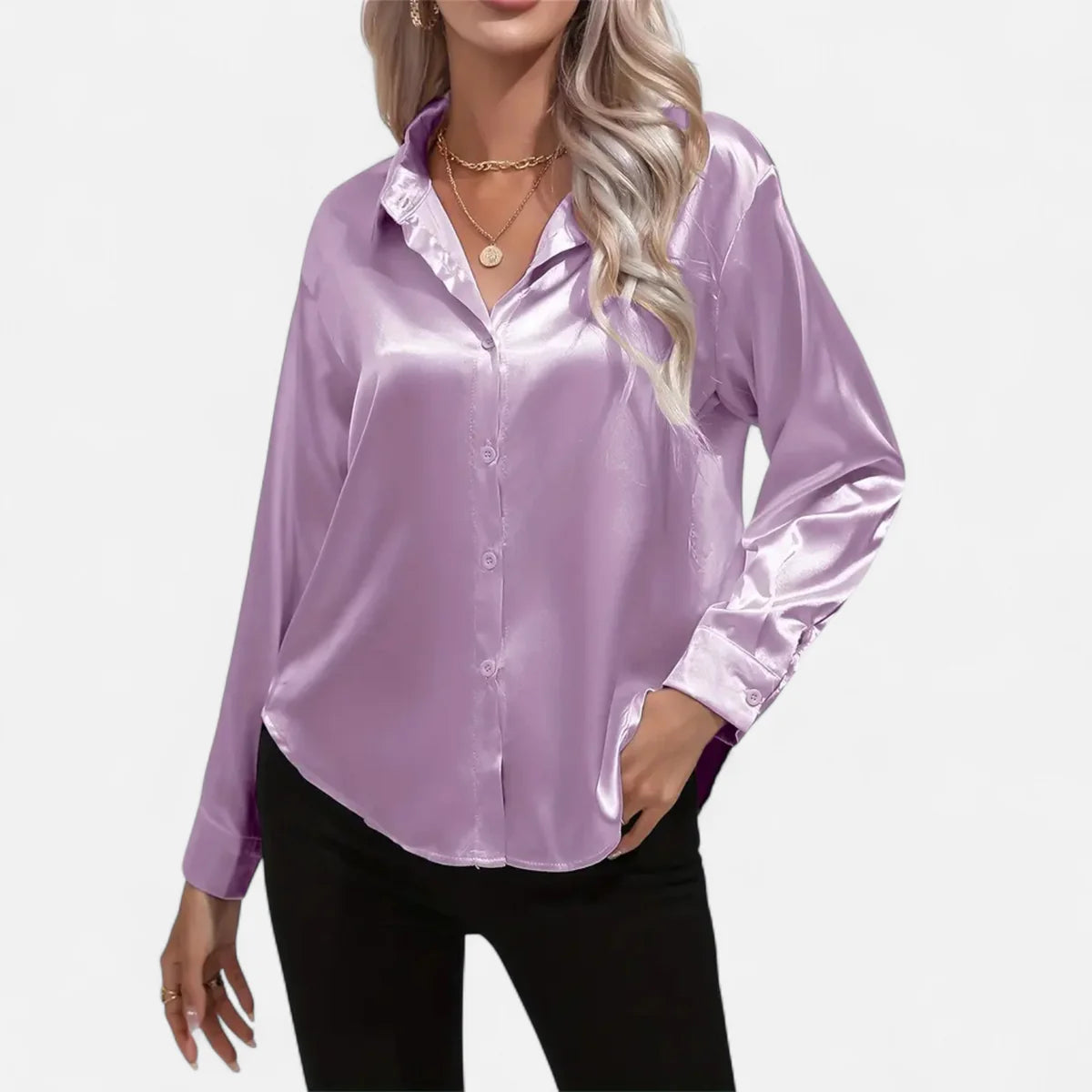 Blouse satinée pour femme – Style élégant