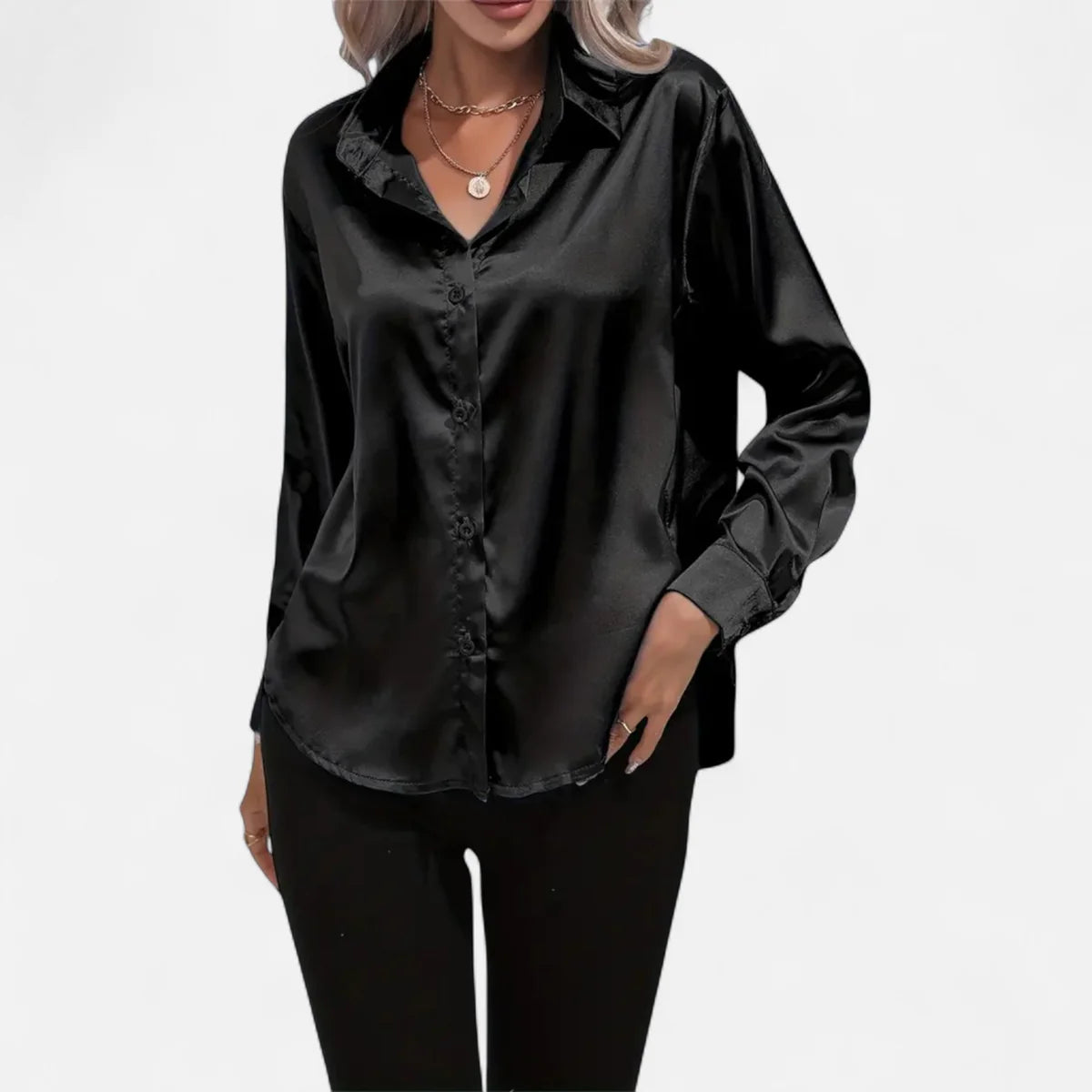 Blouse satinée pour femme – Style élégant
