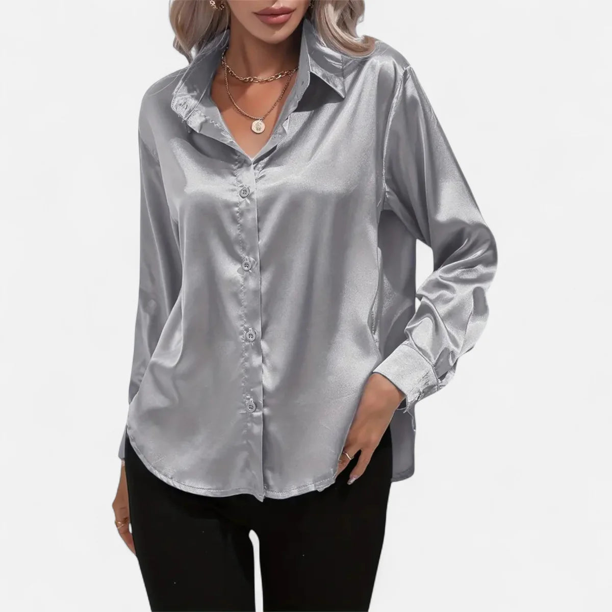 Blouse satinée pour femme – Style élégant