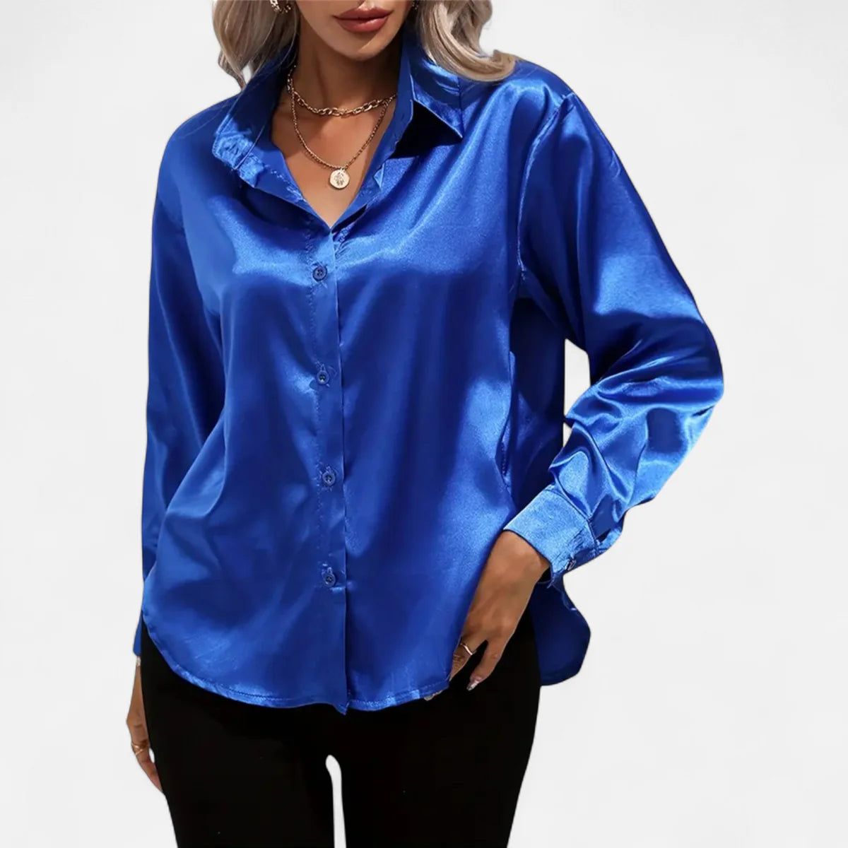 Blouse satinée pour femme – Style élégant