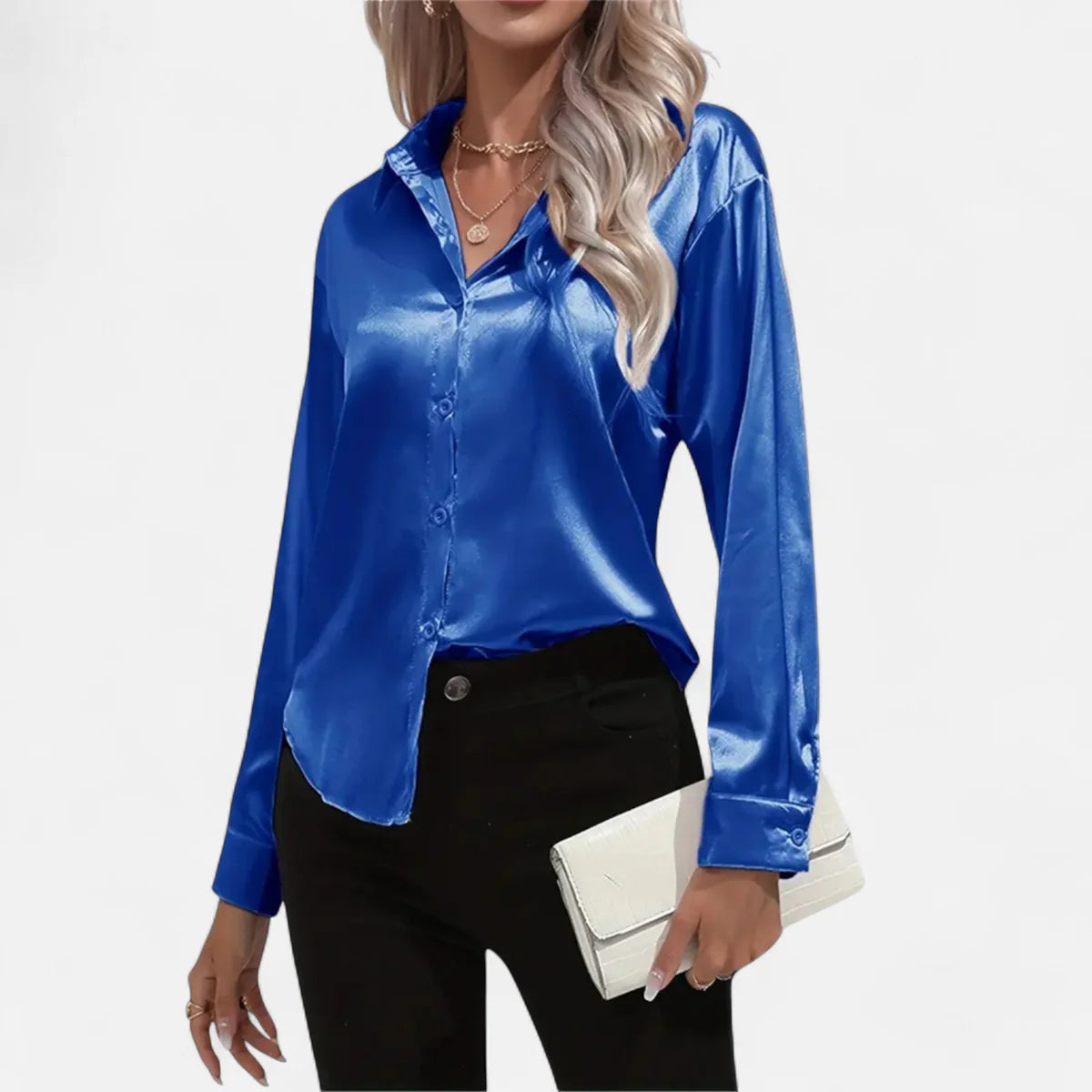 Blouse satinée pour femme – Style élégant