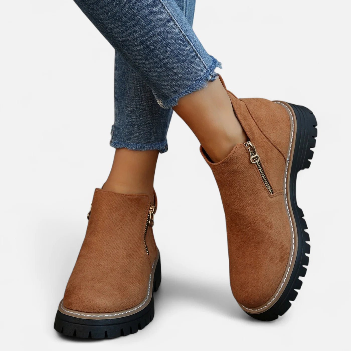 Bottines d’hiver à semelle crantée pour femme
