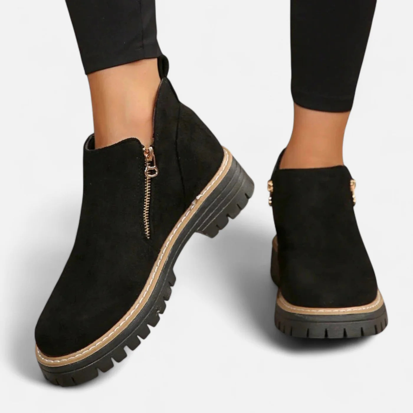Bottines d’hiver à semelle crantée pour femme