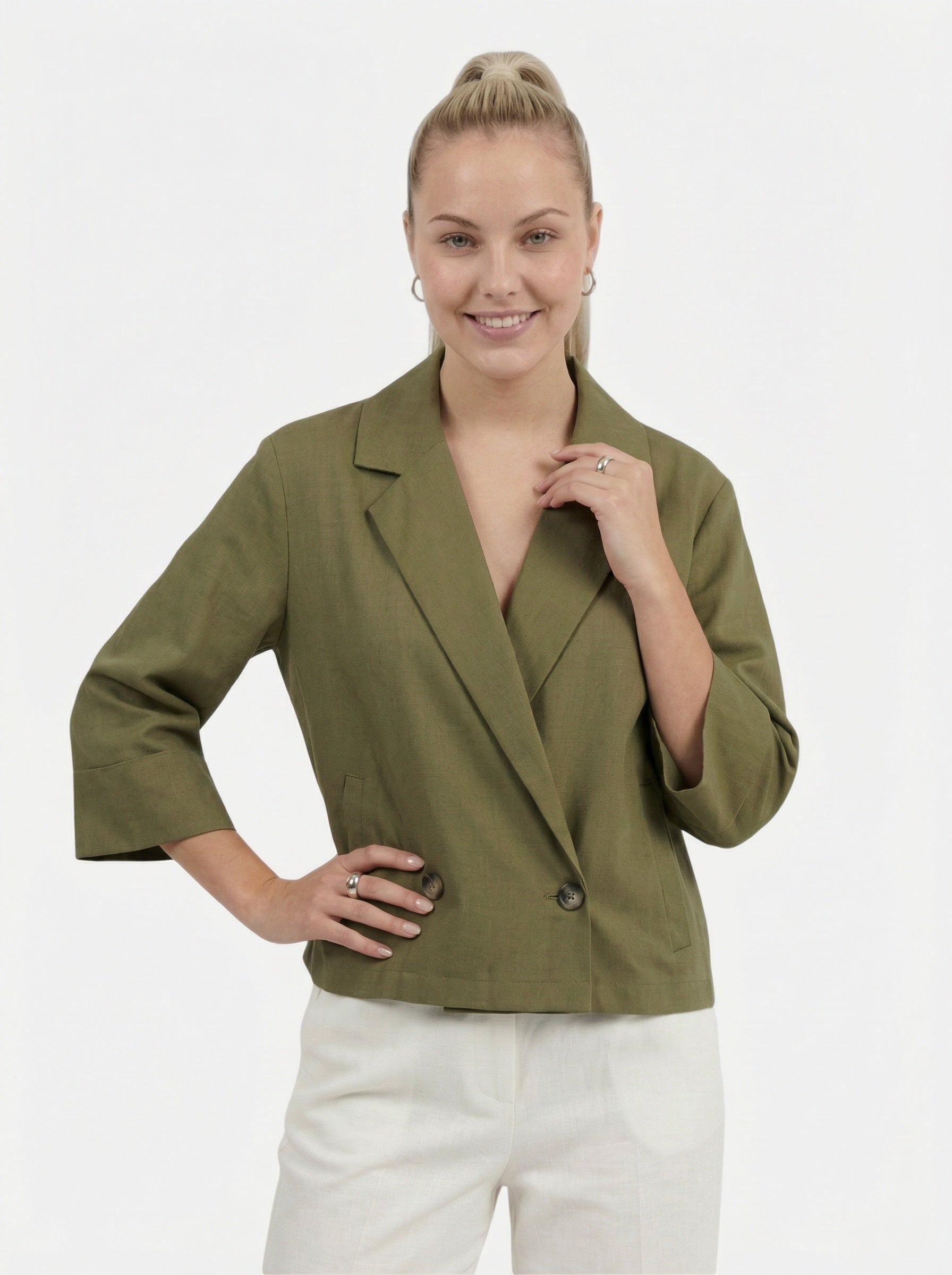 Blazer court élégant d’été pour femme