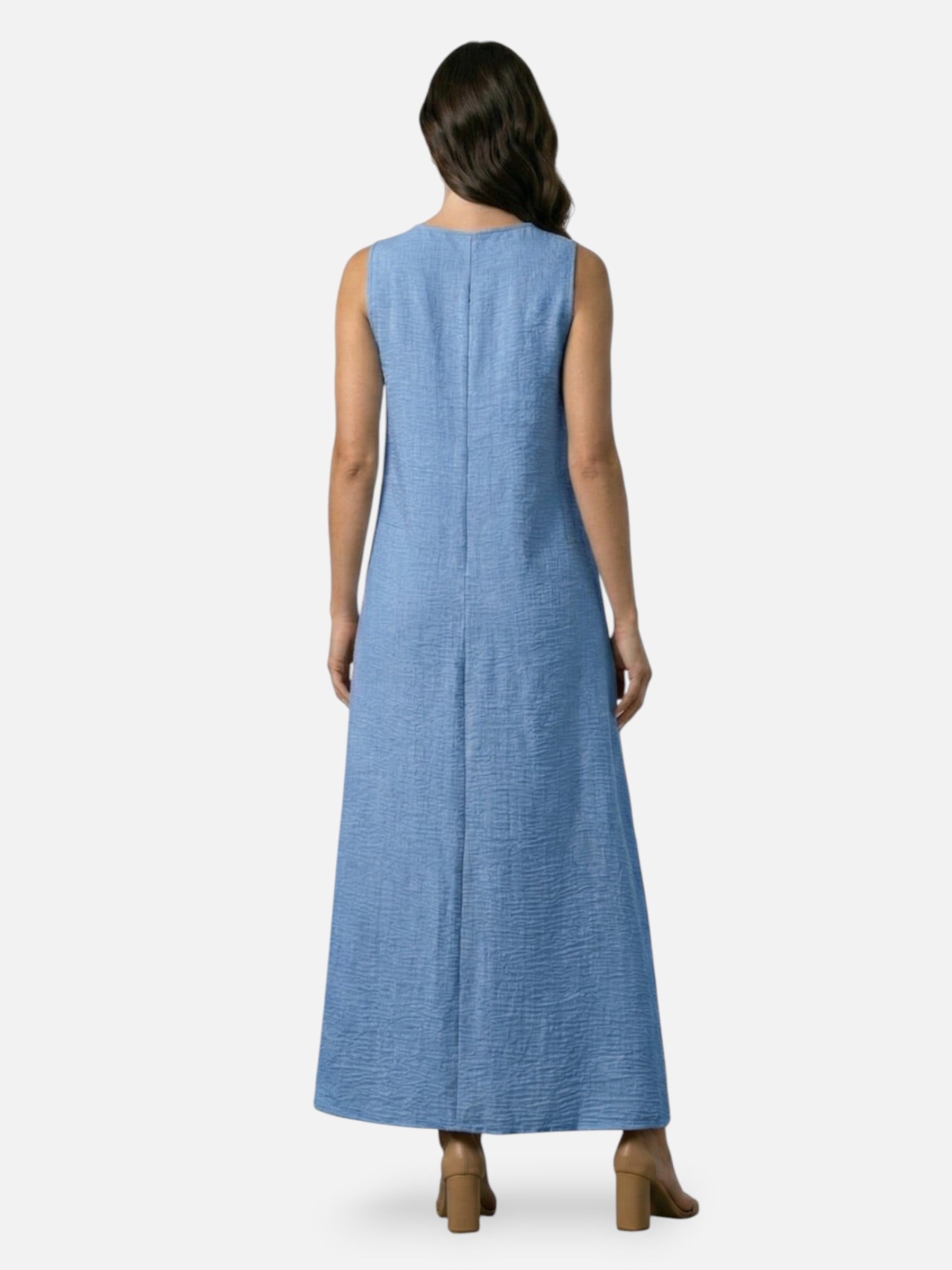 Casual sleeveless maxi dress, elegant summer style