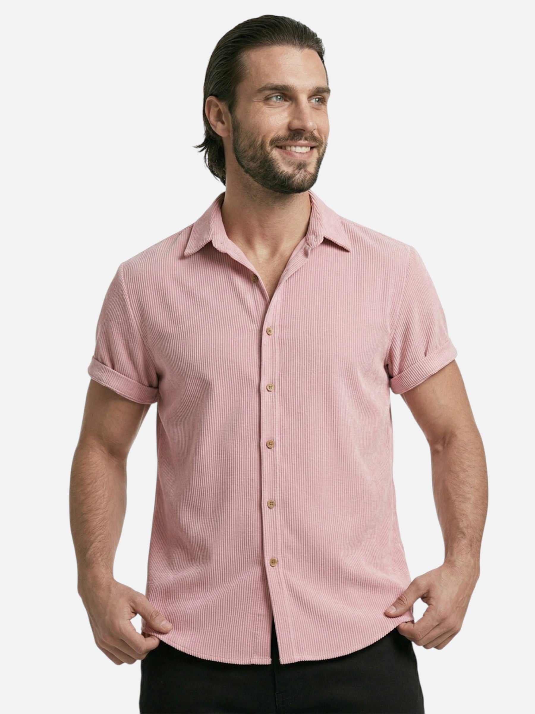 Men's summer textured short-sleeve shirt – modern and breathable cut
