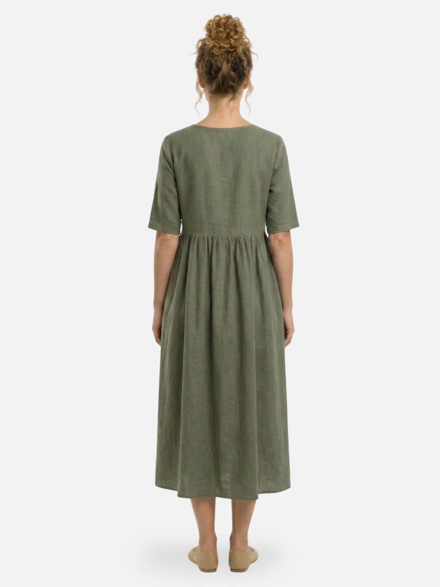 Flowy empire waist midi dress for women