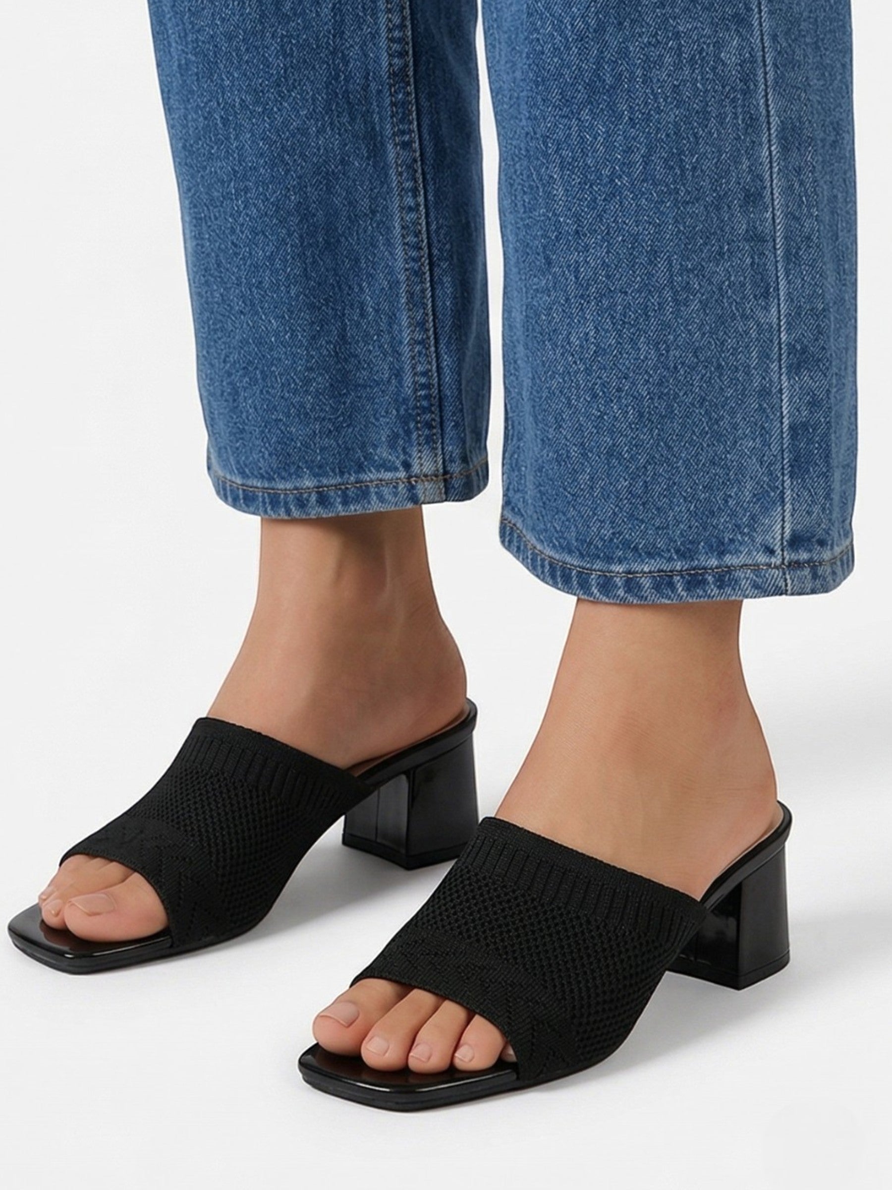 Refined block heel sandals with open design for women