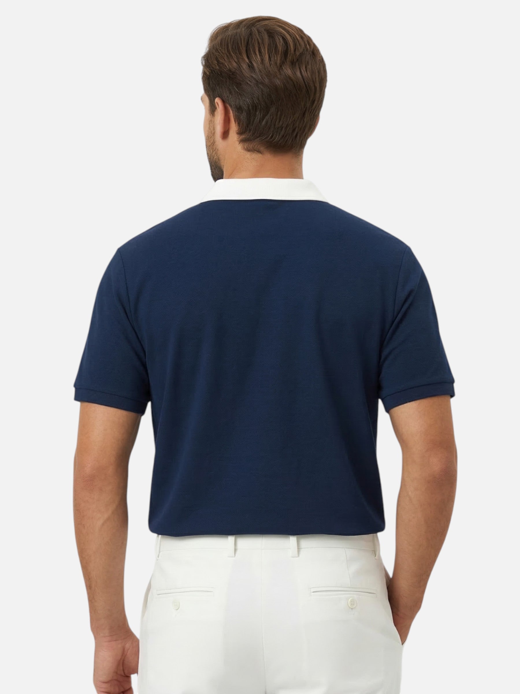 Polo homme manches courtes à col contrasté élégant