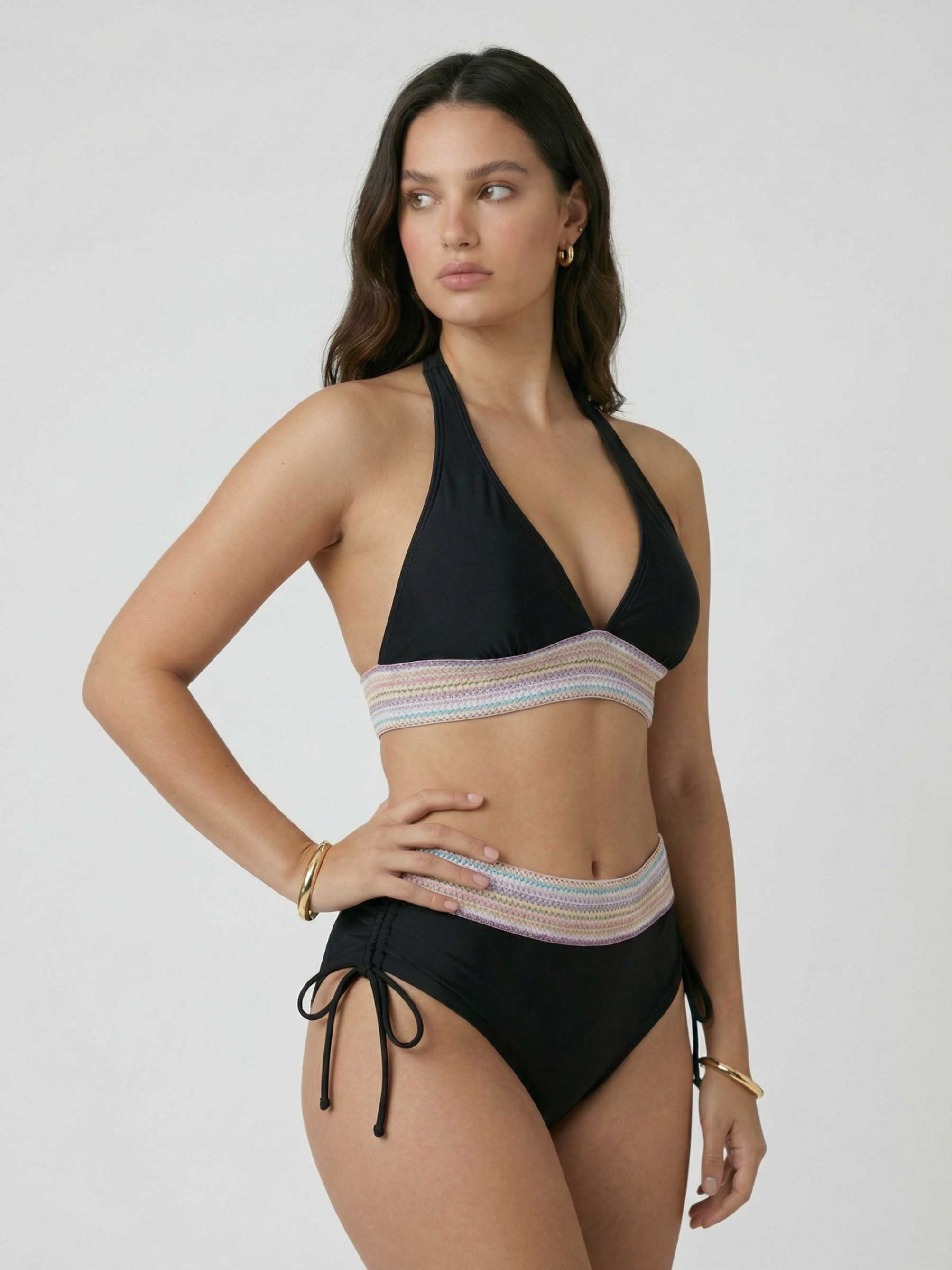 High-waisted two-piece bikini for women
