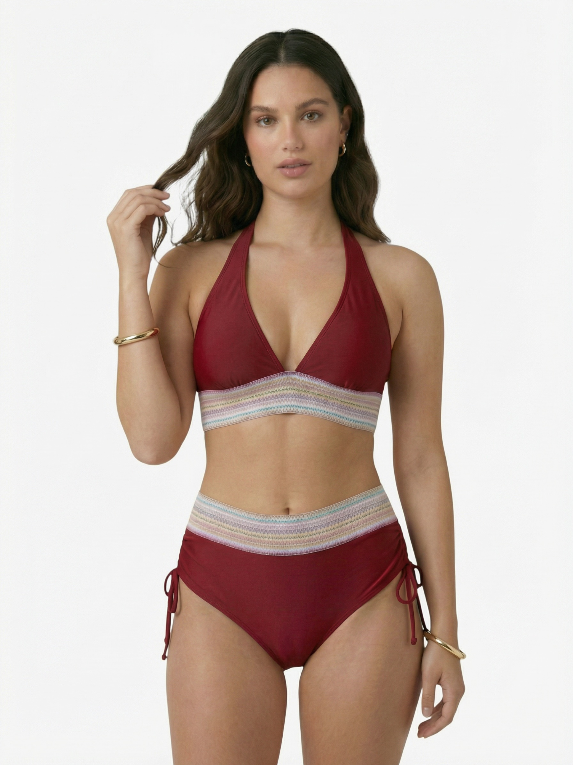 High-waisted two-piece bikini for women