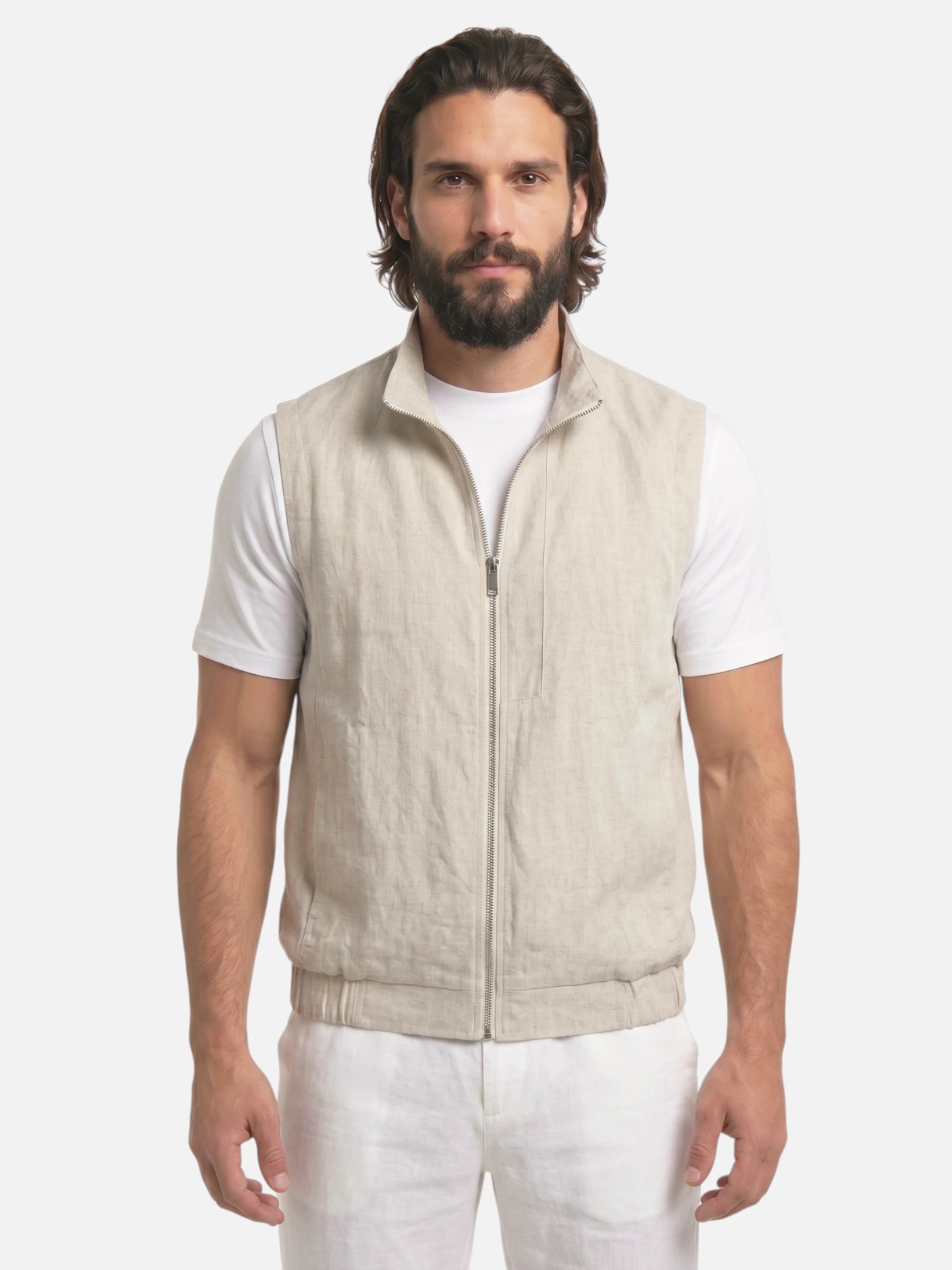 Gilet homme zippé col montant et poches latérales