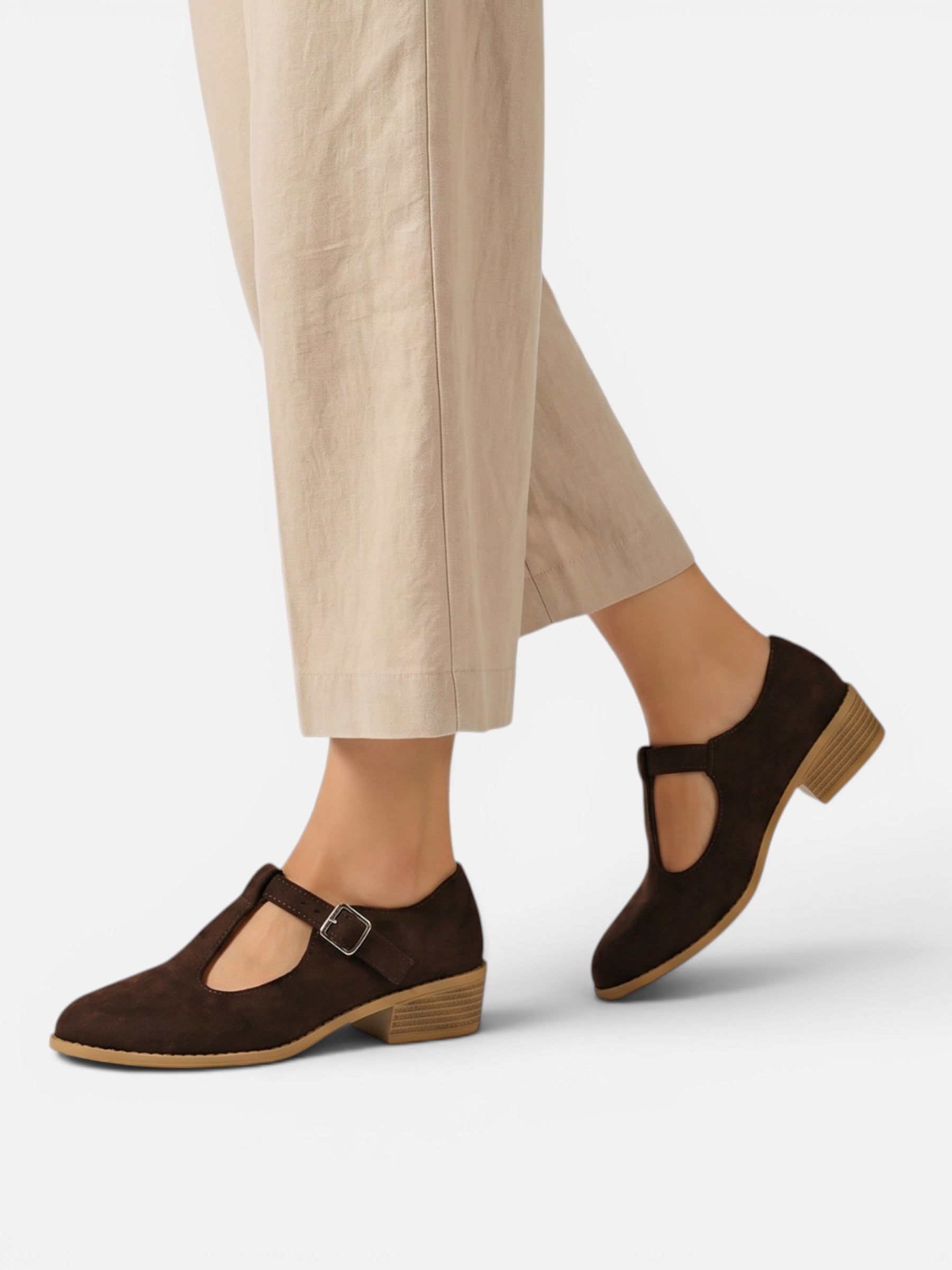 Chaussures Mary Jane femme à bride avec boucle et petit talon carré