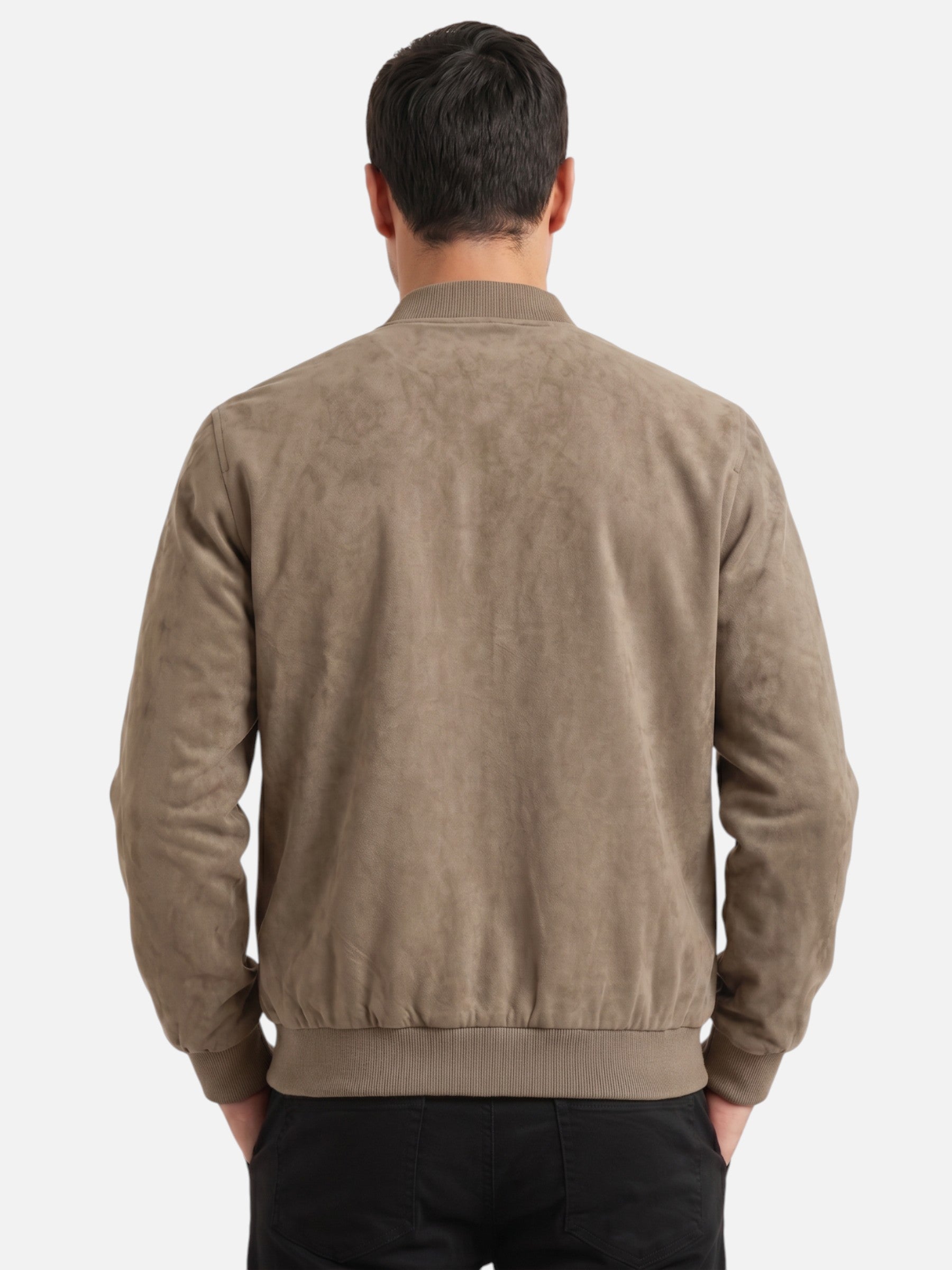 Blouson bomber effet suédine avec fermeture zippée pour homme