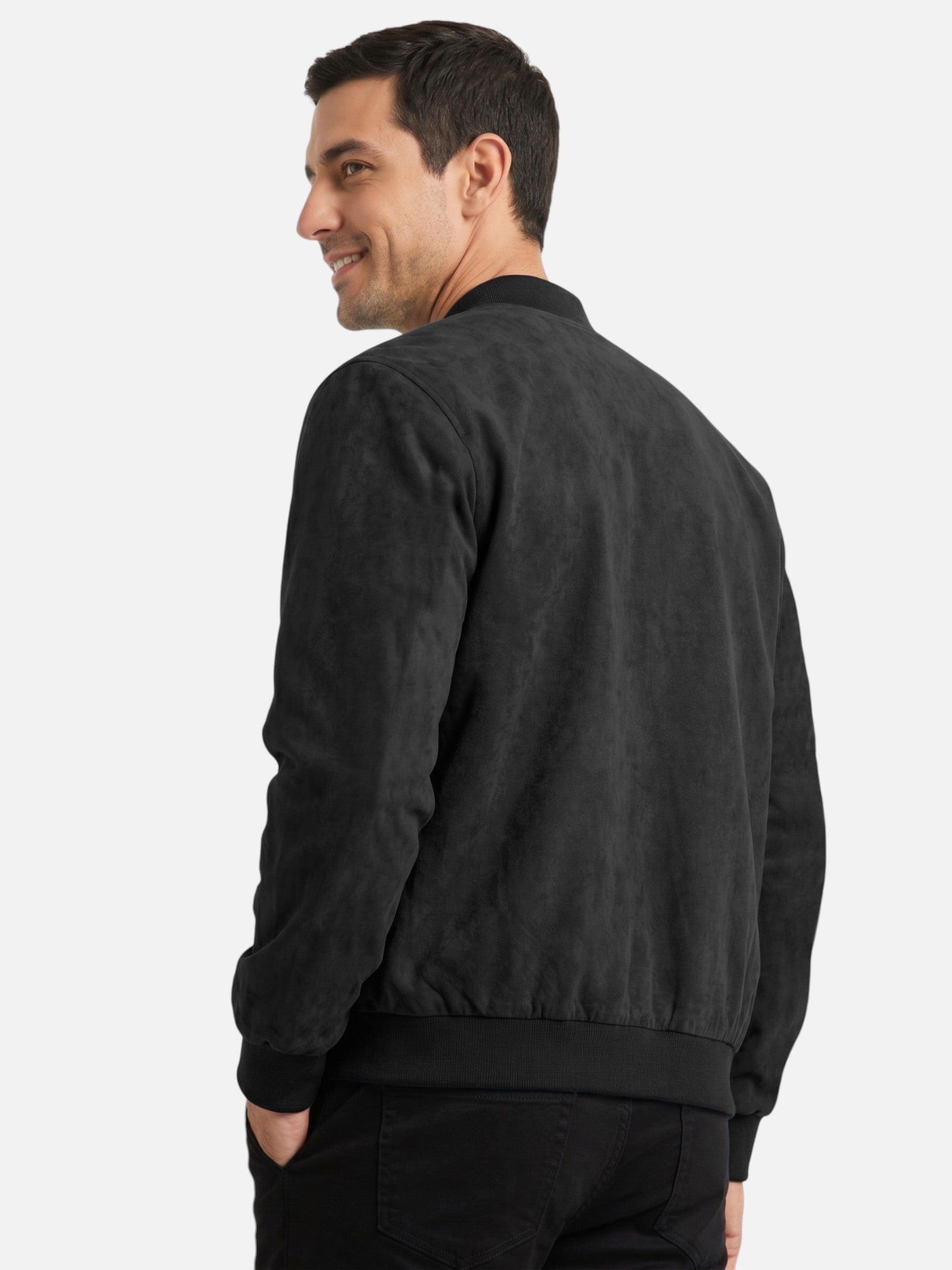 Blouson bomber effet suédine avec fermeture zippée pour homme
