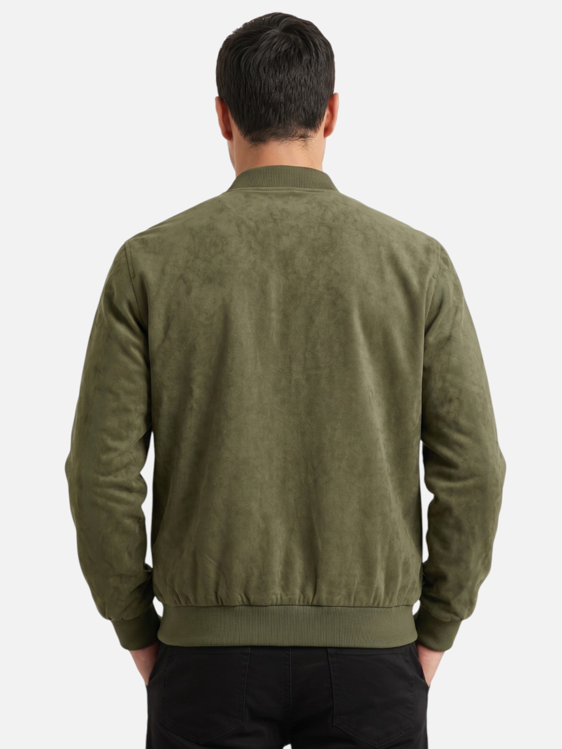 Blouson bomber effet suédine avec fermeture zippée pour homme