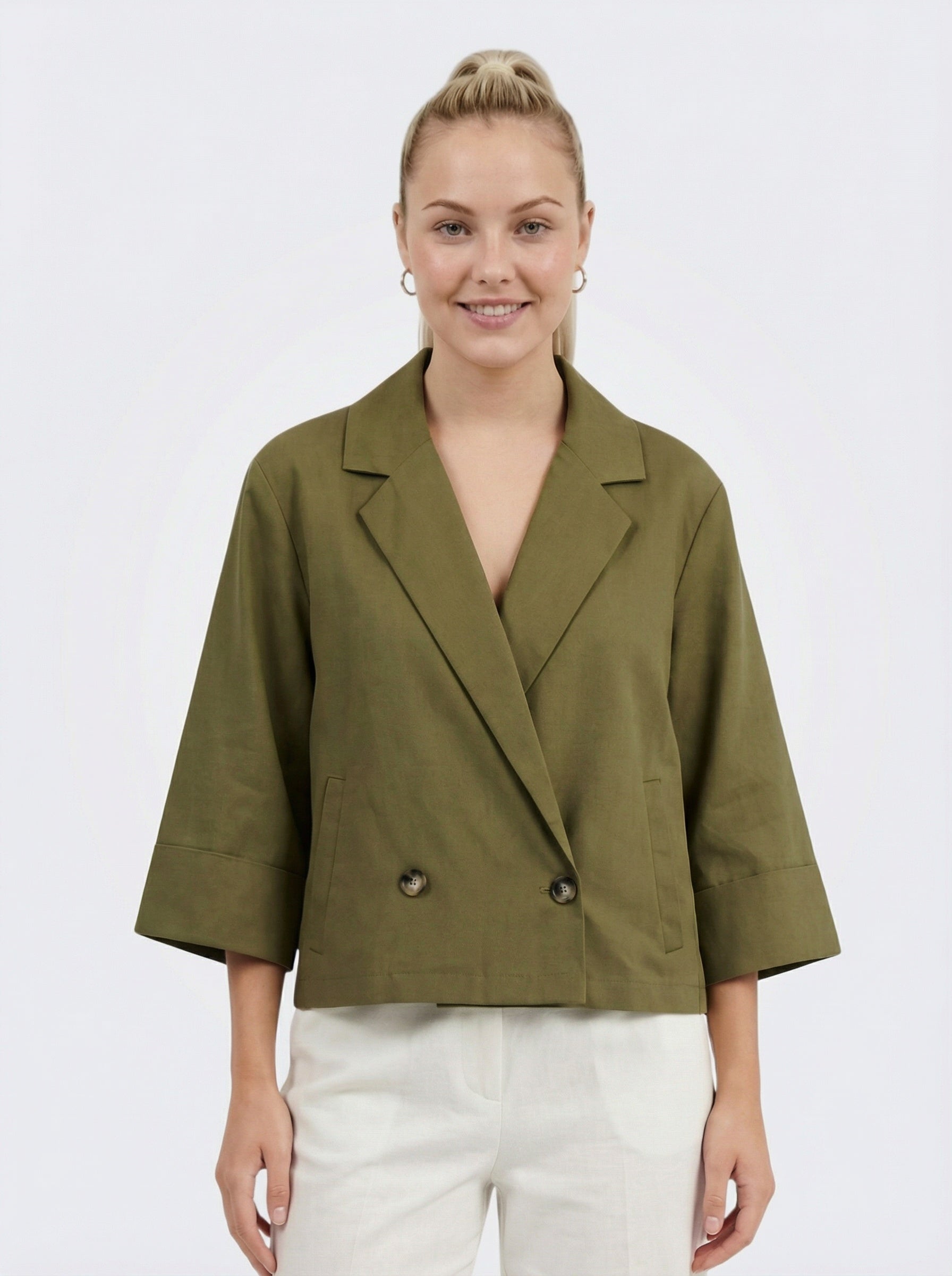 Blazer court élégant d’été pour femme